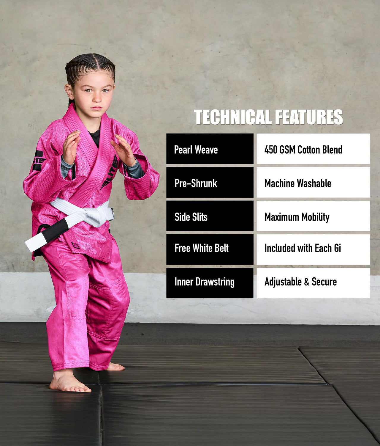 Core Pink Brazilian Jiu Jitsu Kids BJJ Gi