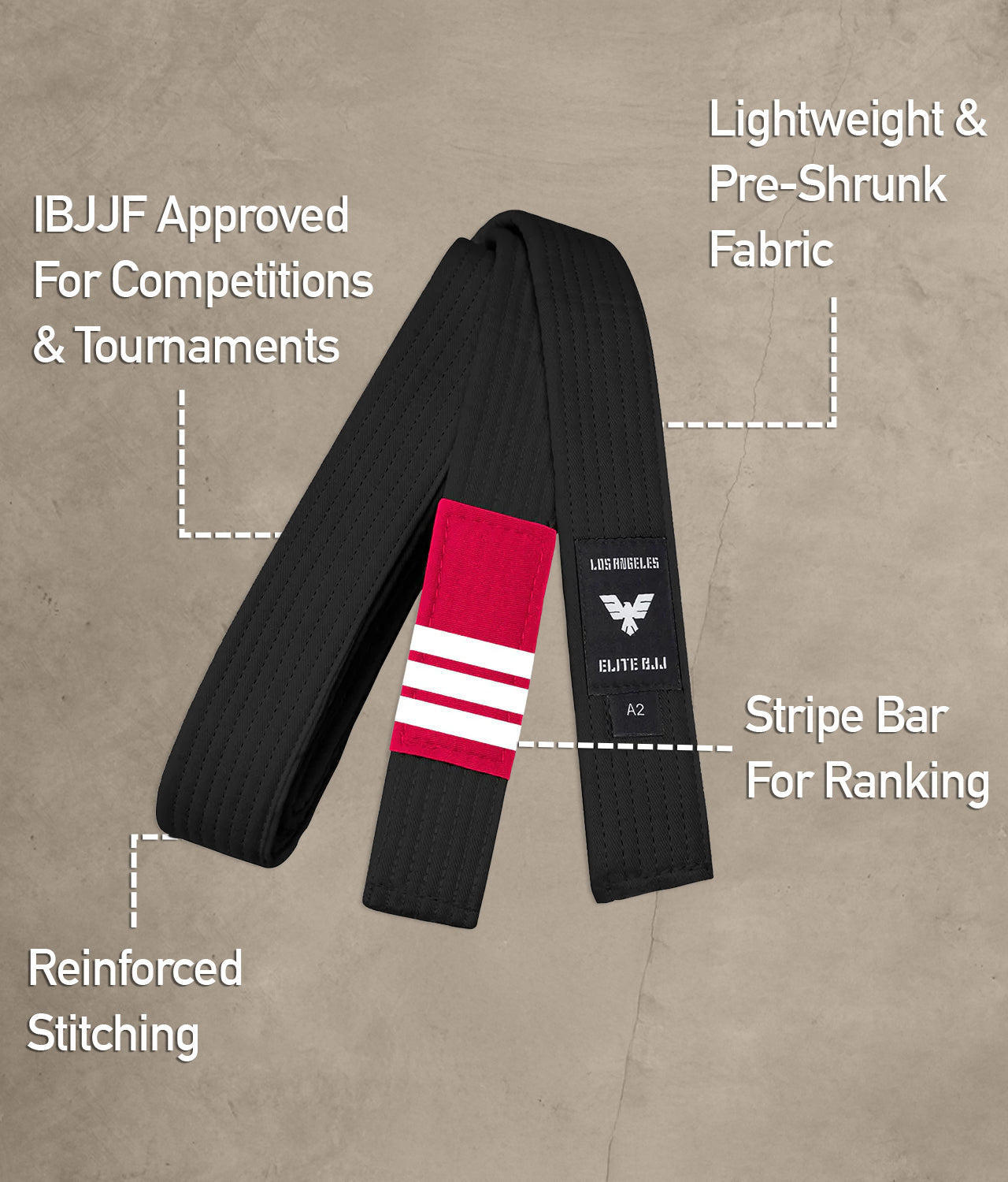 elite sports lightweight and preshrunk adults black bjj belt