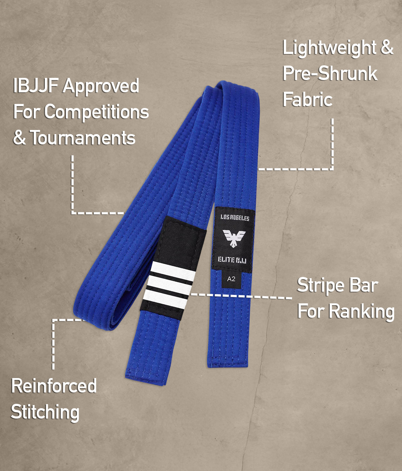 elite sports lightweight and preshrunk adults blue bjj belt