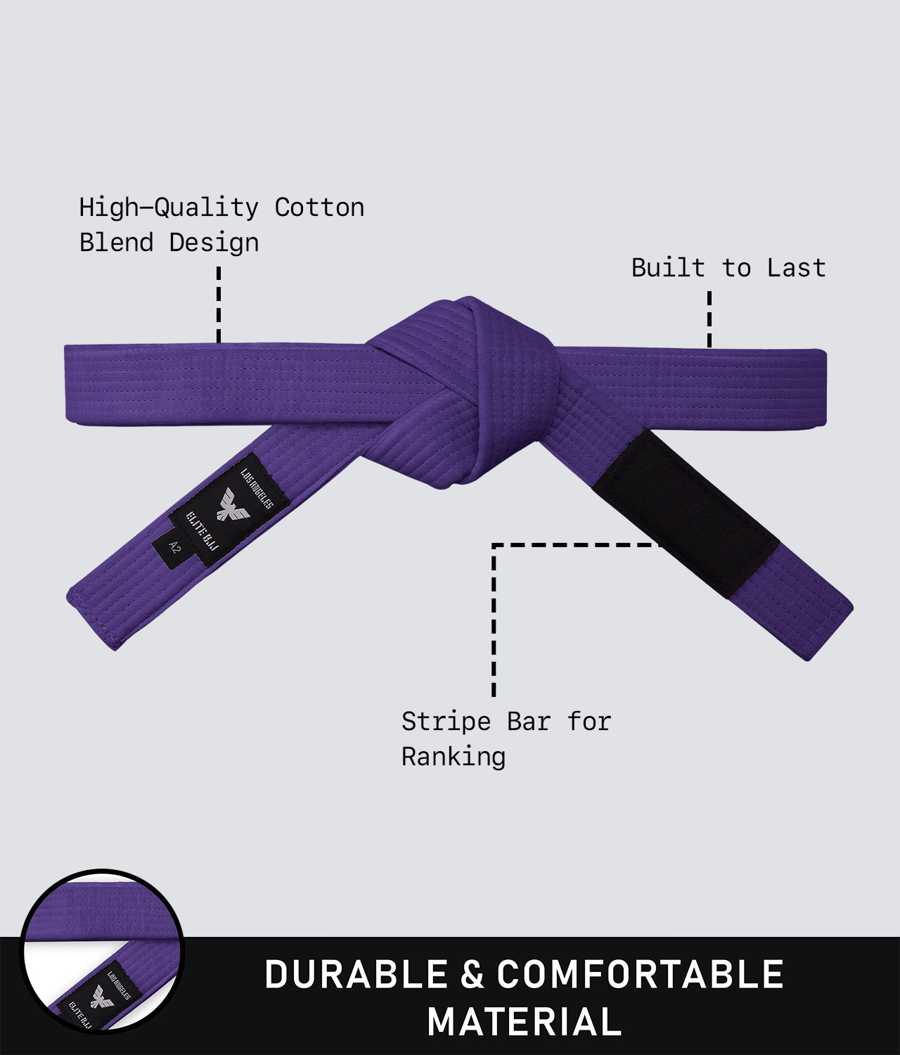 Elite Sports Adults' Jiu Jitsu BJJ Purple Belt Durable & Comfortable Material