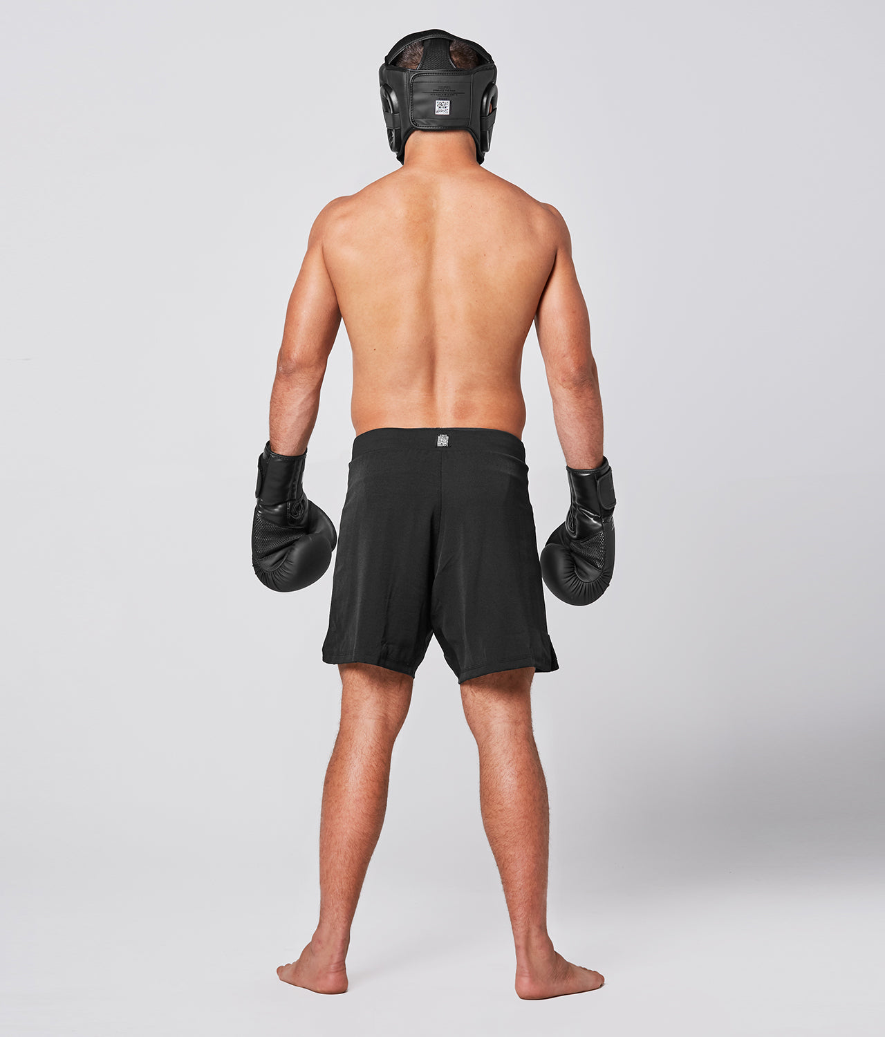 Elite Sports Adults' Black/Black Muay Thai Headgear Back View