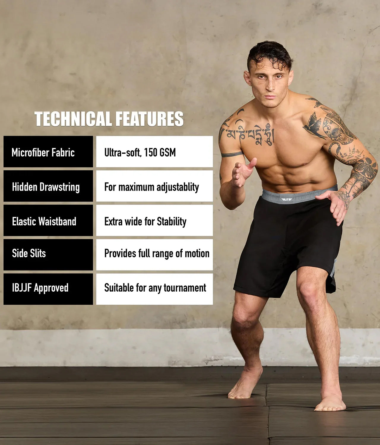 black jack series gray adults bjj shorts technical features
