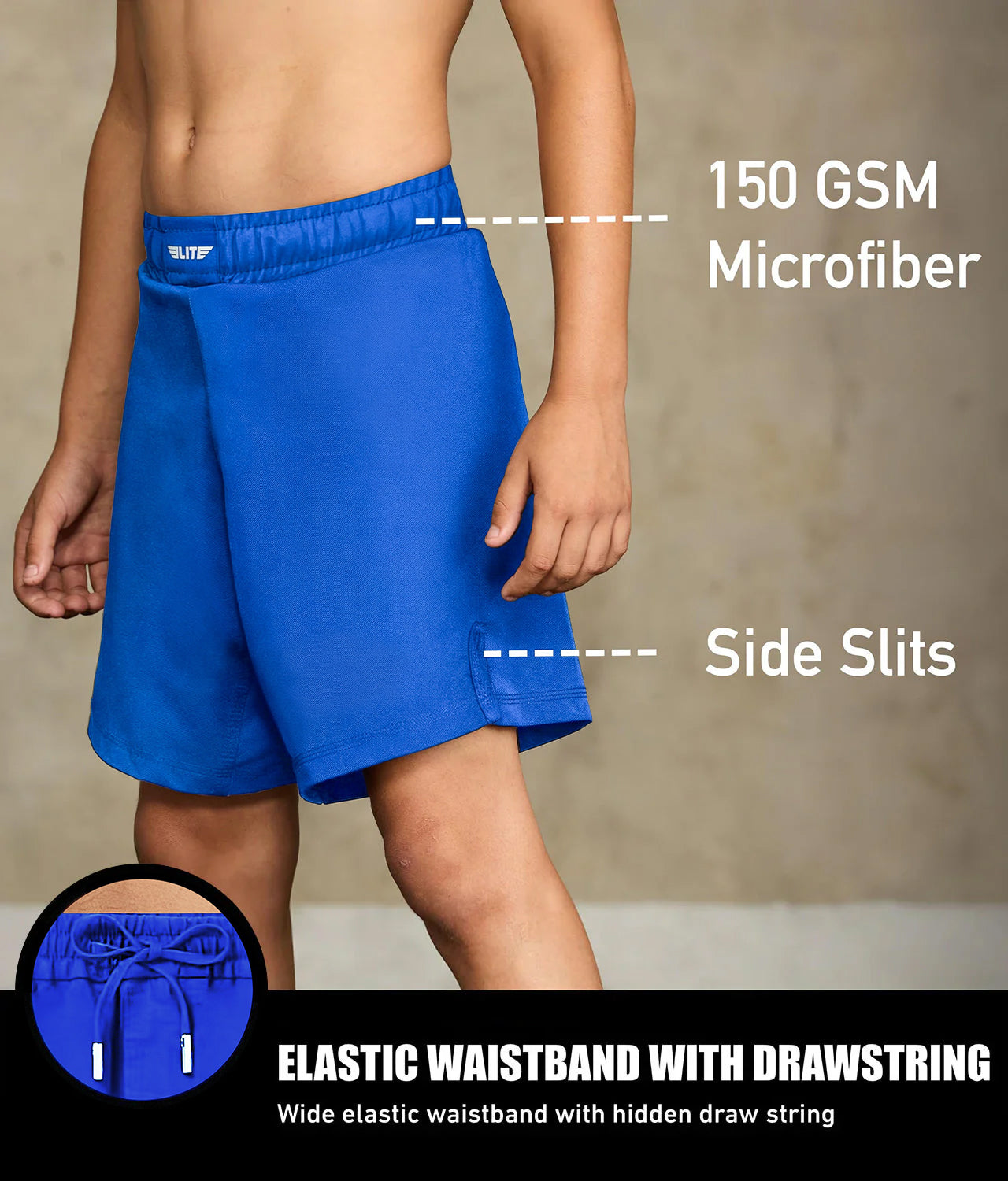 Black Jack Blue No-Gi Kids BJJ Shorts