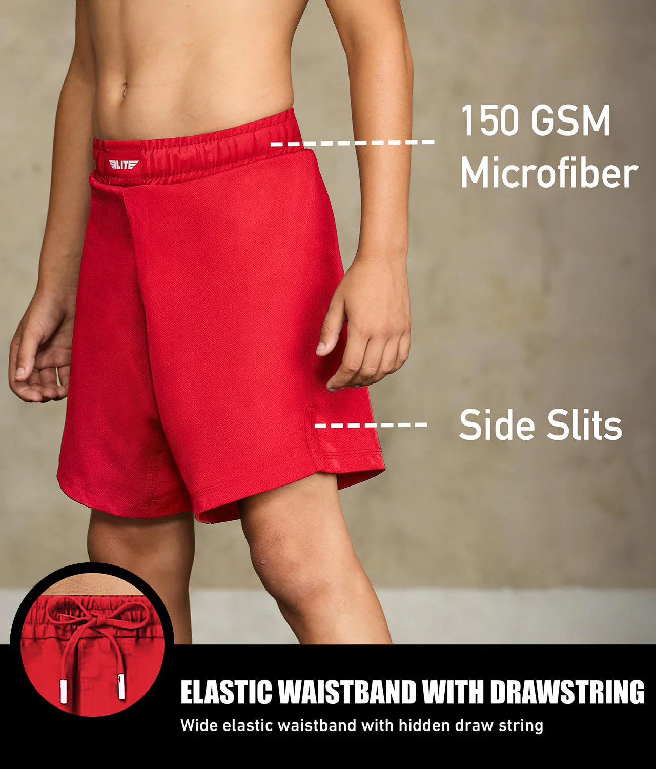 Black Jack Red No-Gi Kids BJJ Shorts