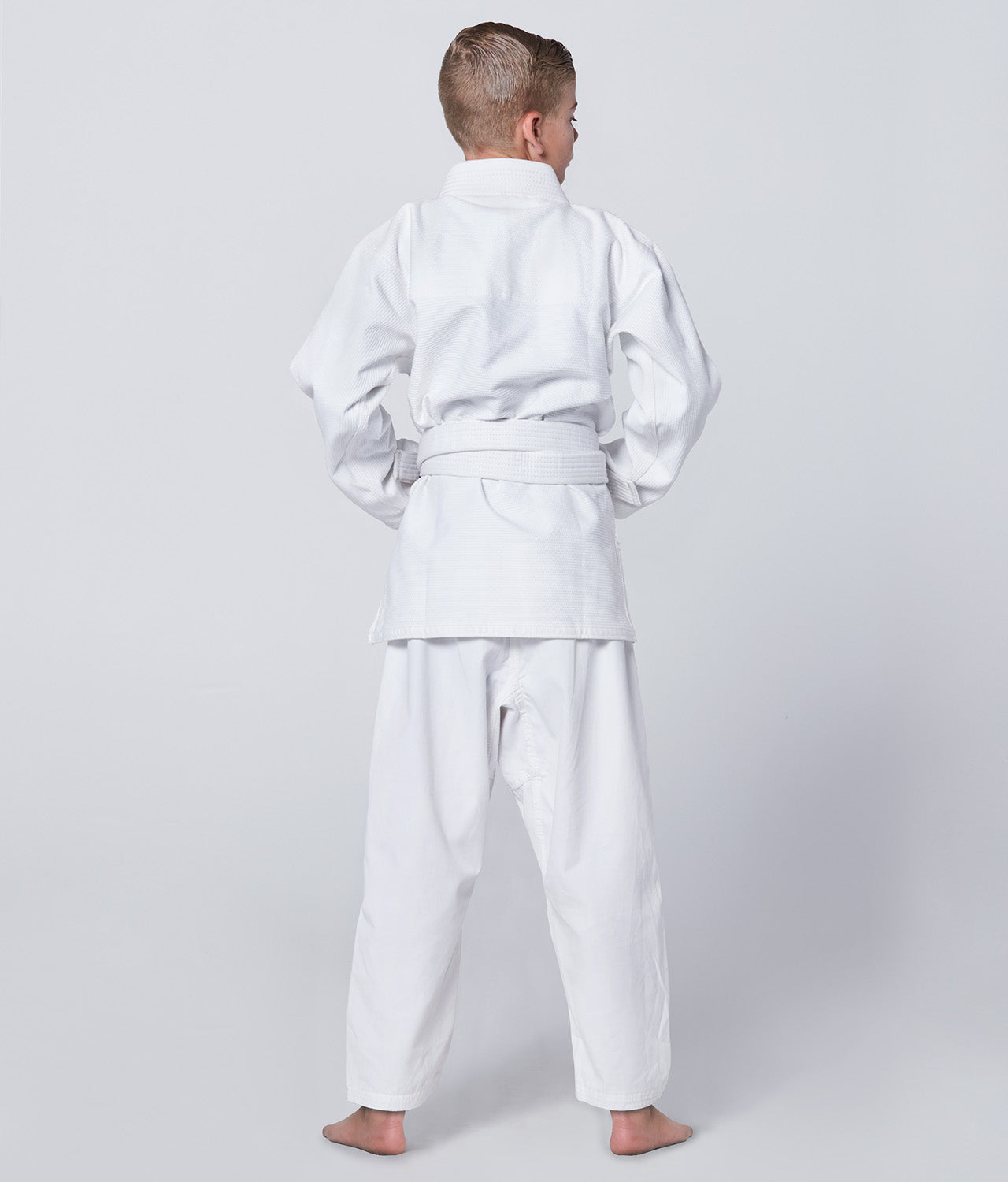 Elite Sports Kids' Essential White Brazilian Jiu Jitsu BJJ Gi Back View