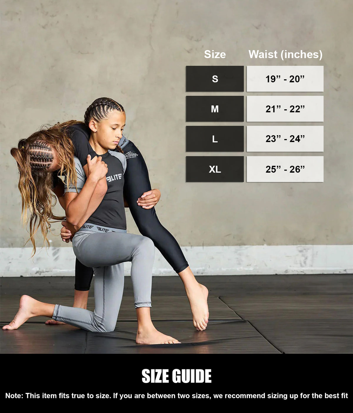 Kids' Plain Gray Compression No-Gi BJJ Spats