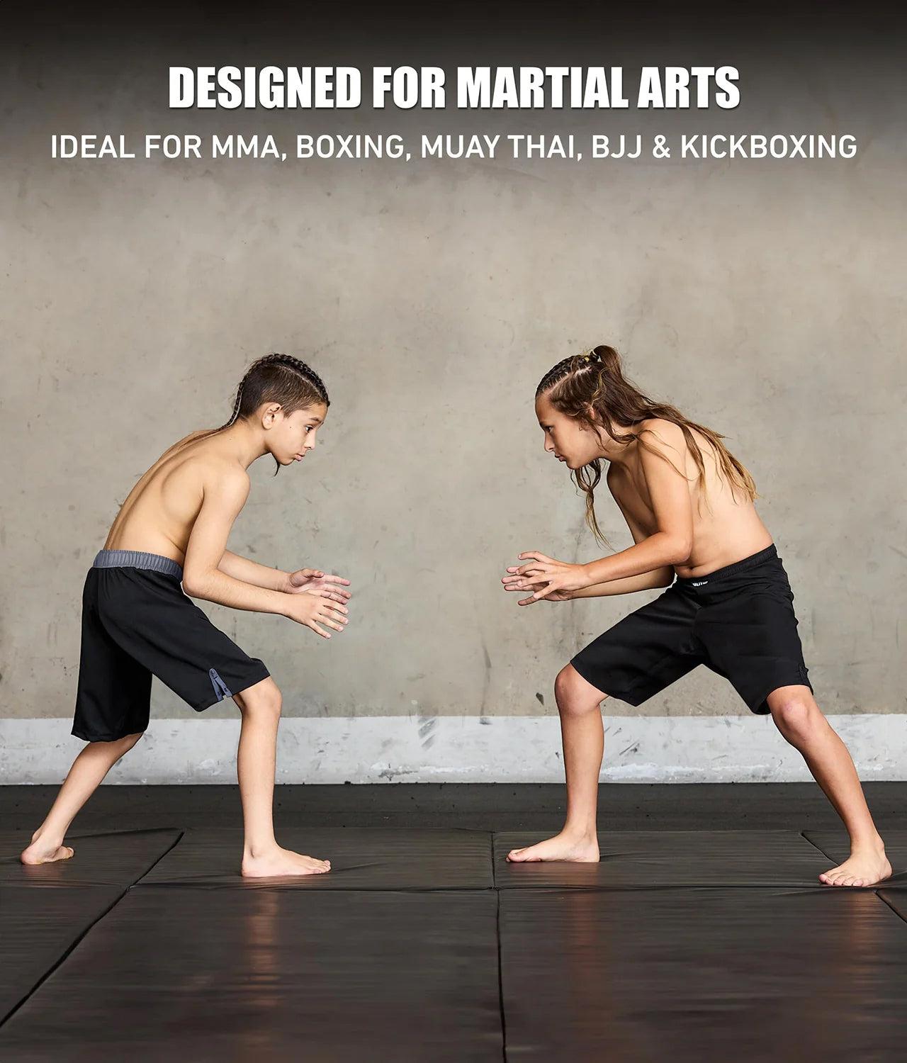 elite sports black jack series black youth all martial arts shorts