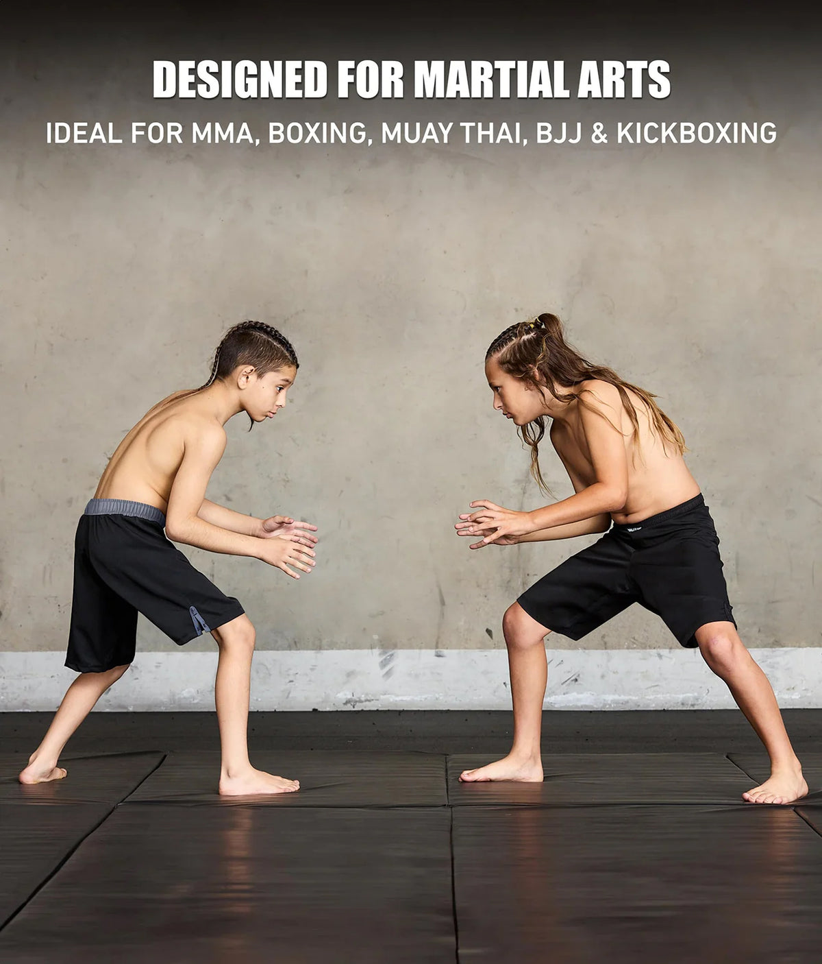 elite sports black jack series gray youth all martial arts shorts