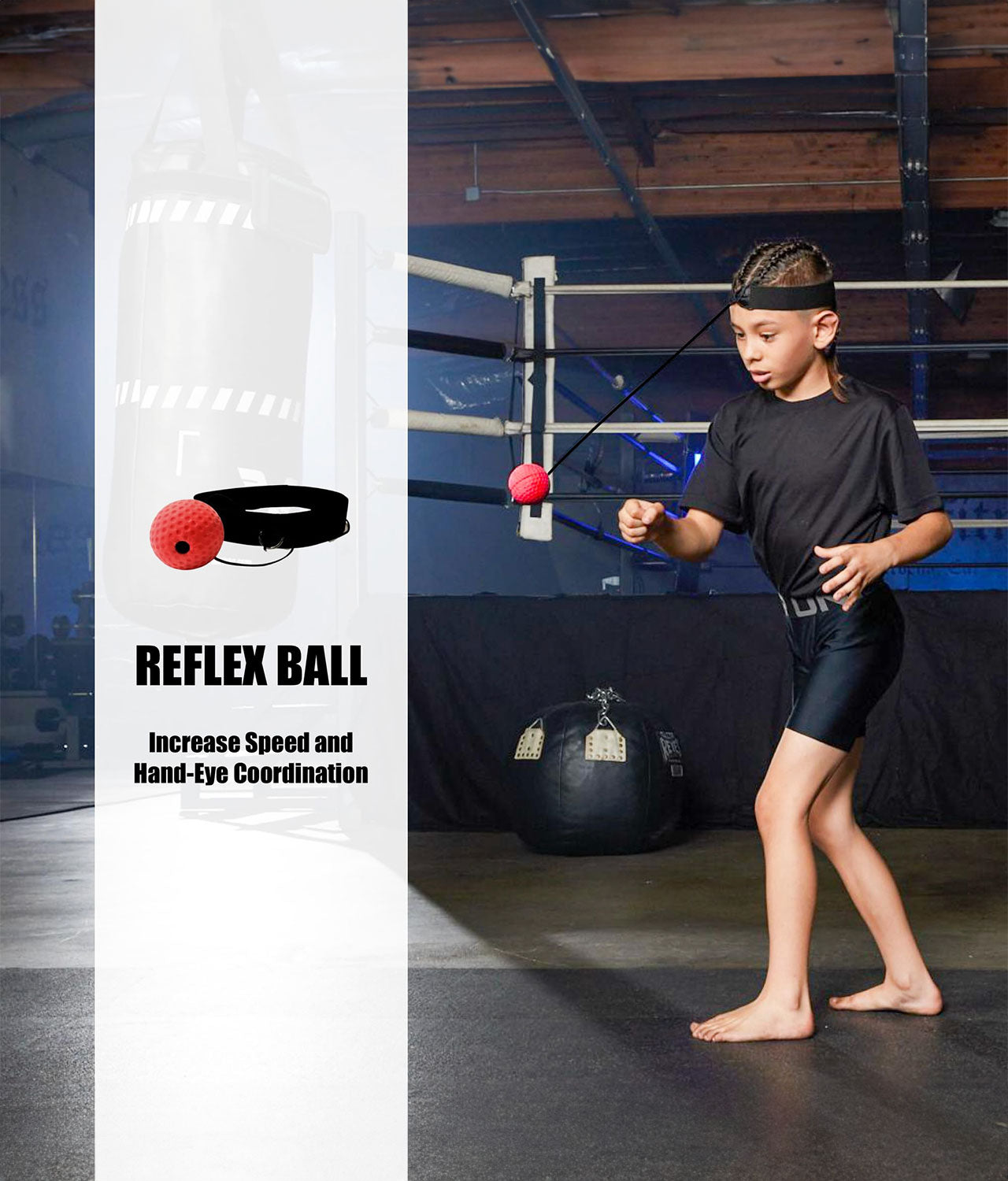 Elite Sports Kids 2.5 ft Essential Boxing Punching Bag Set Reflex Ball