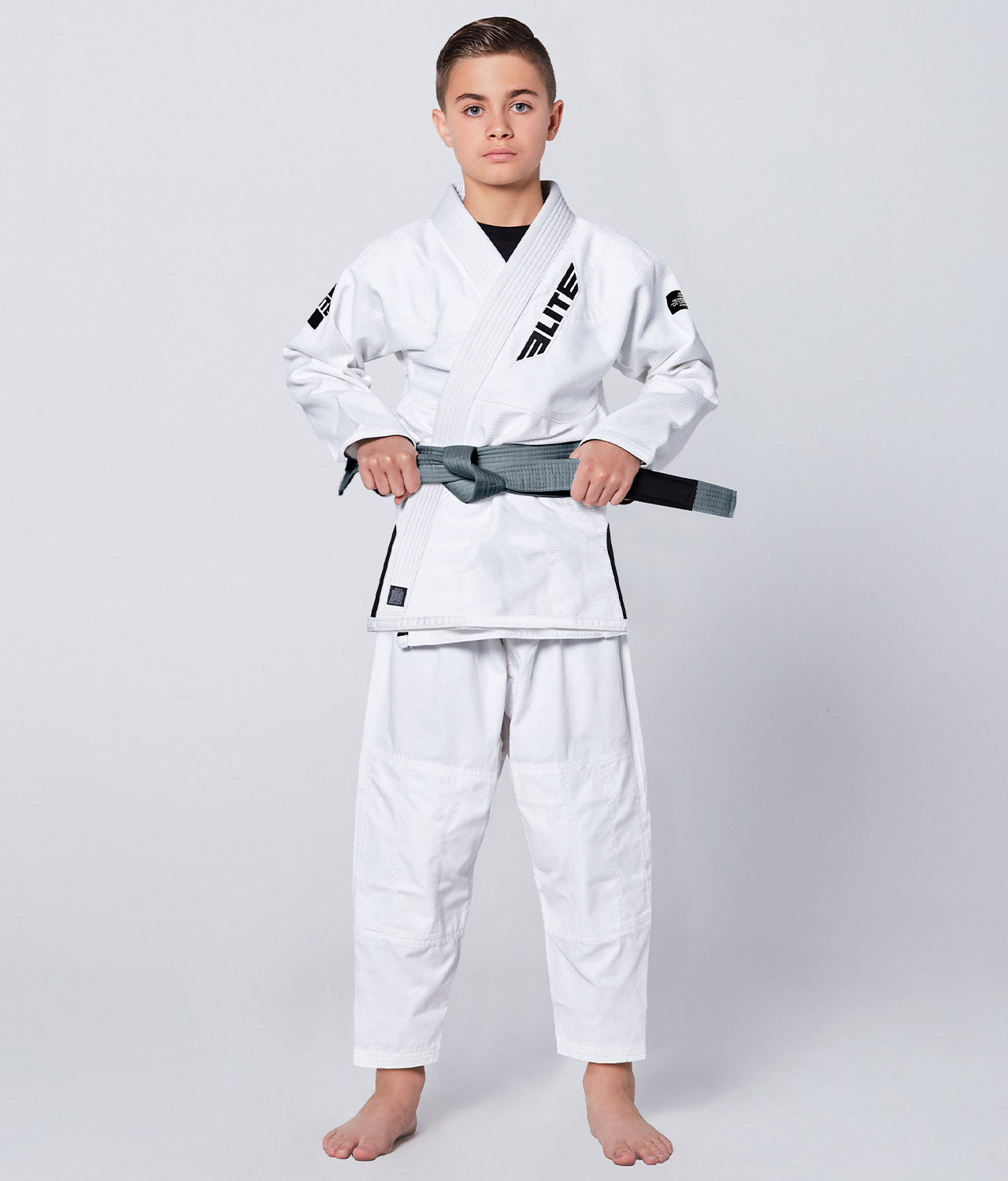 Elite Sports Kids' Jiu Jitsu BJJ Gray Belt Full Look