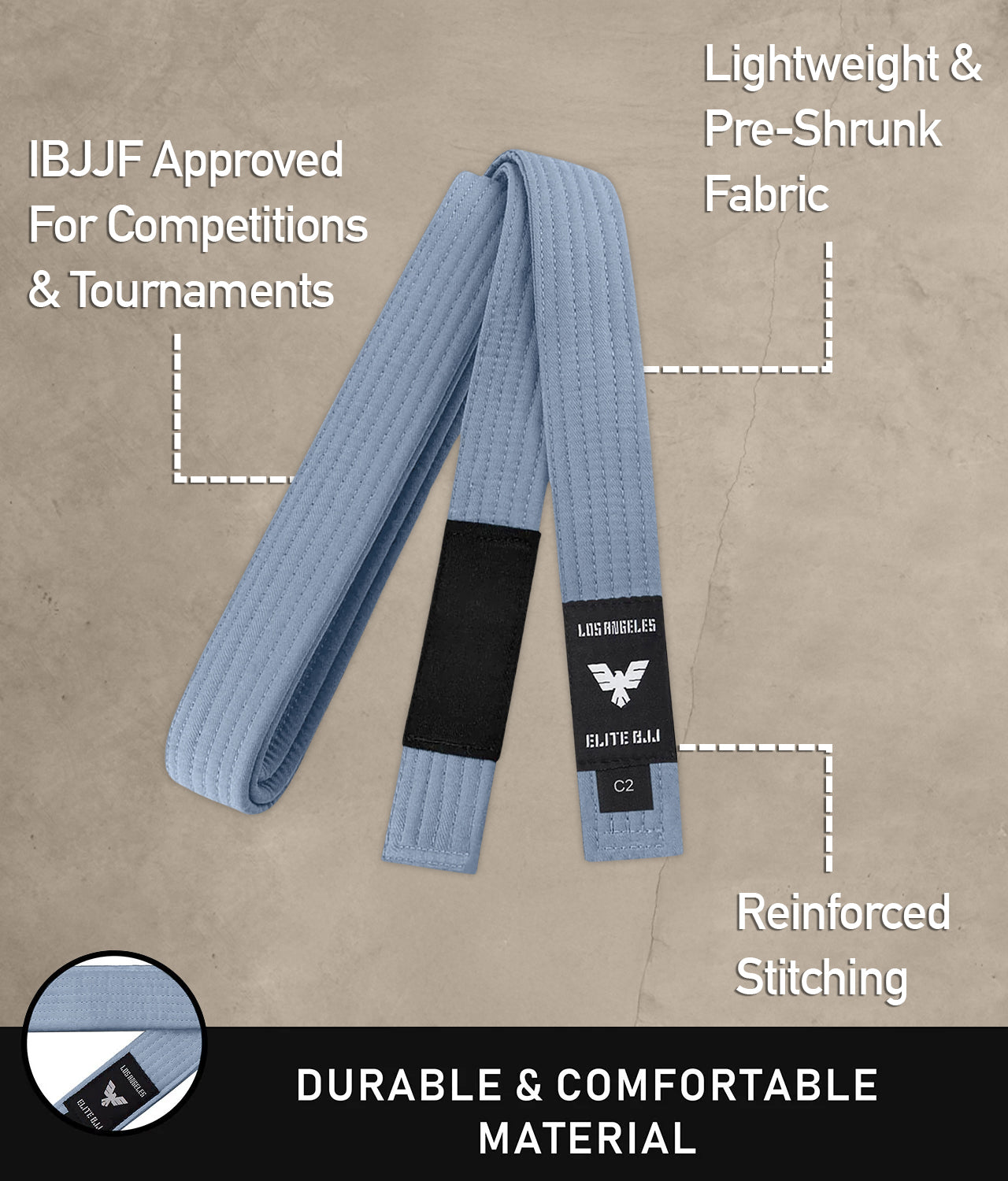 elite sports lightweight and preshrunk kids gray bjj belt