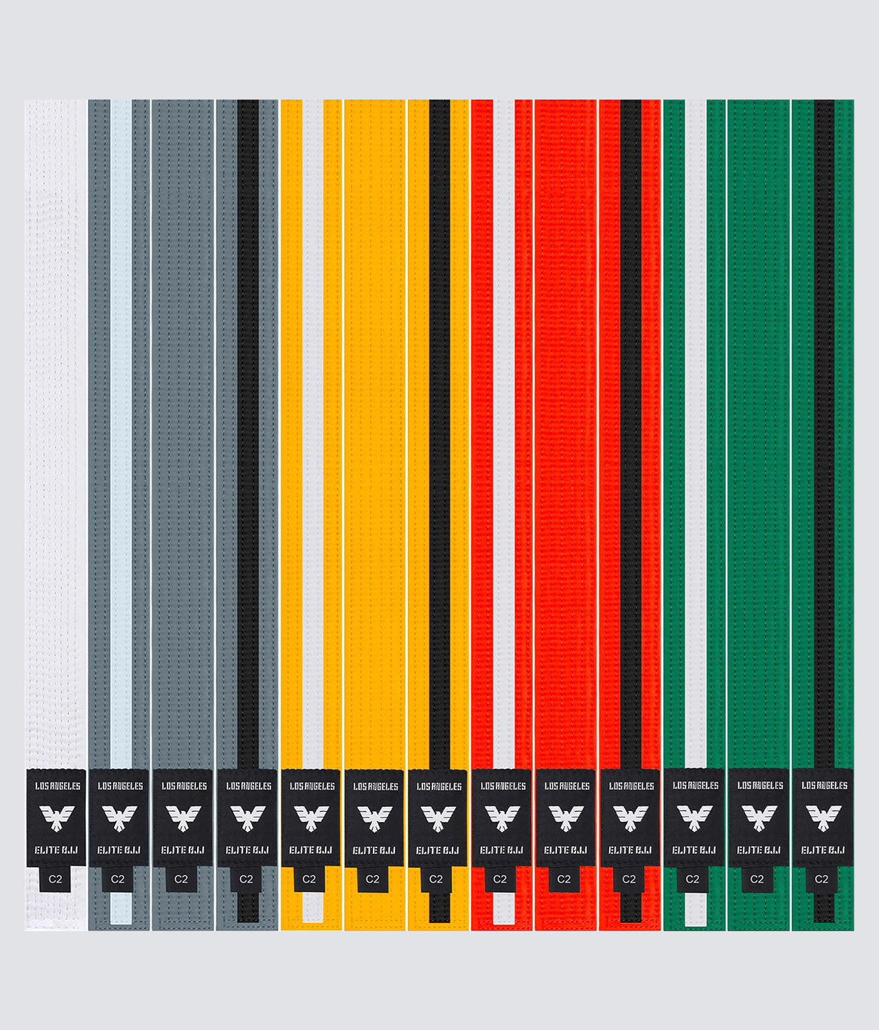 elite sports youth Brazilian jiu jitsu white bjj belt for boys and girls