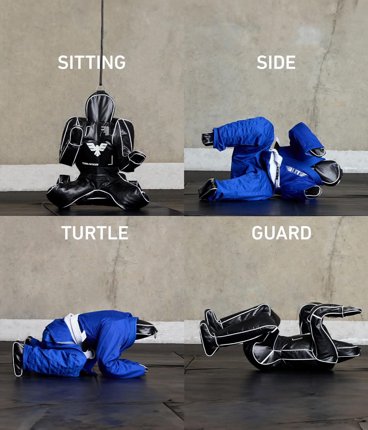 elite sports essential kids jiu jitsu grappling dummy multiple positions