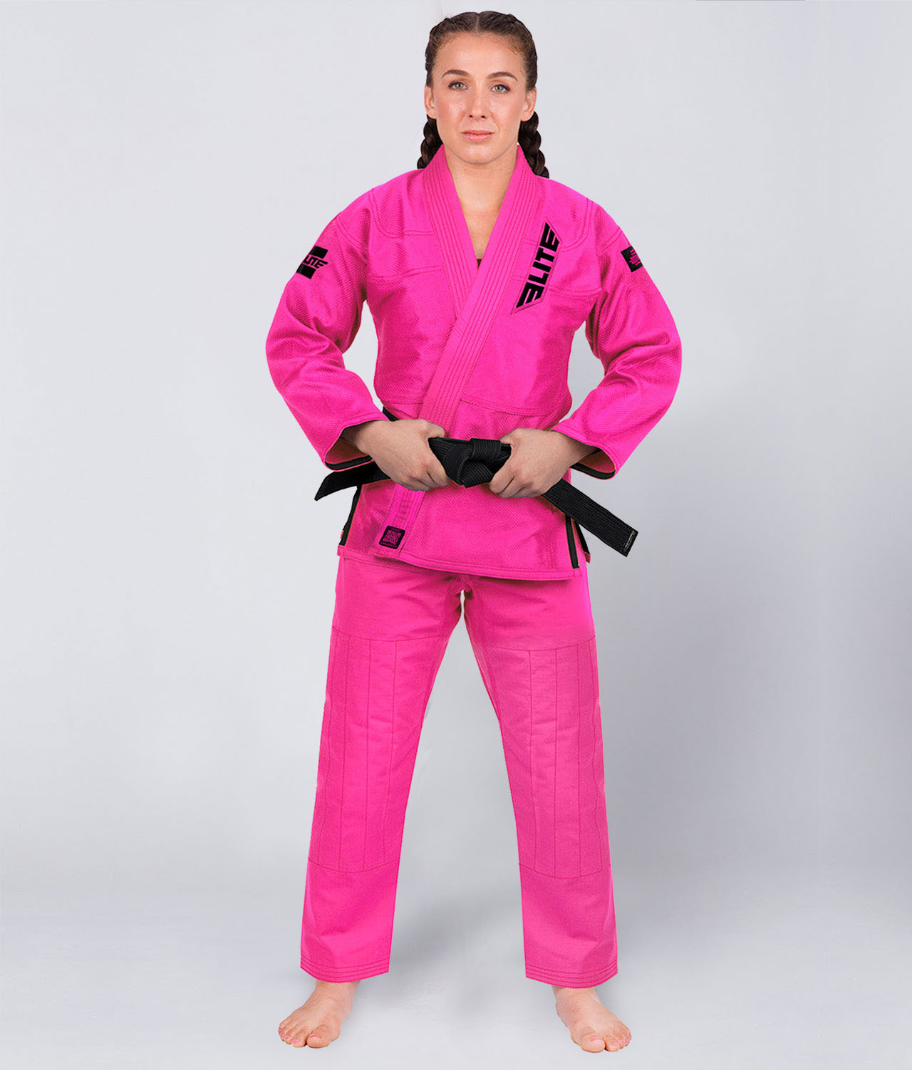Elite Sports Women's Core Pink Brazilian Jiu Jitsu BJJ Gi with Pants
