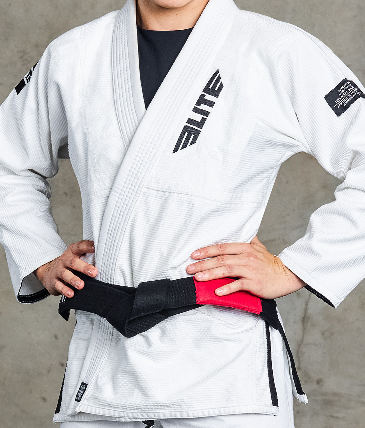 elite sports core white womens bjj gi jacket view