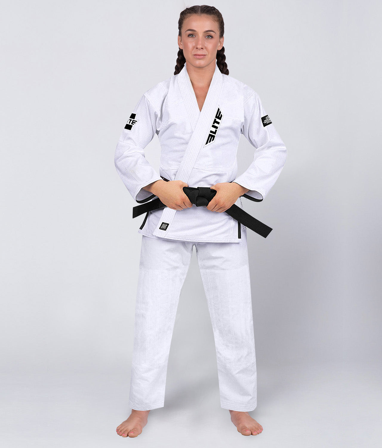 Elite Sports Women's Core White Brazilian Jiu Jitsu BJJ Gi with Pants