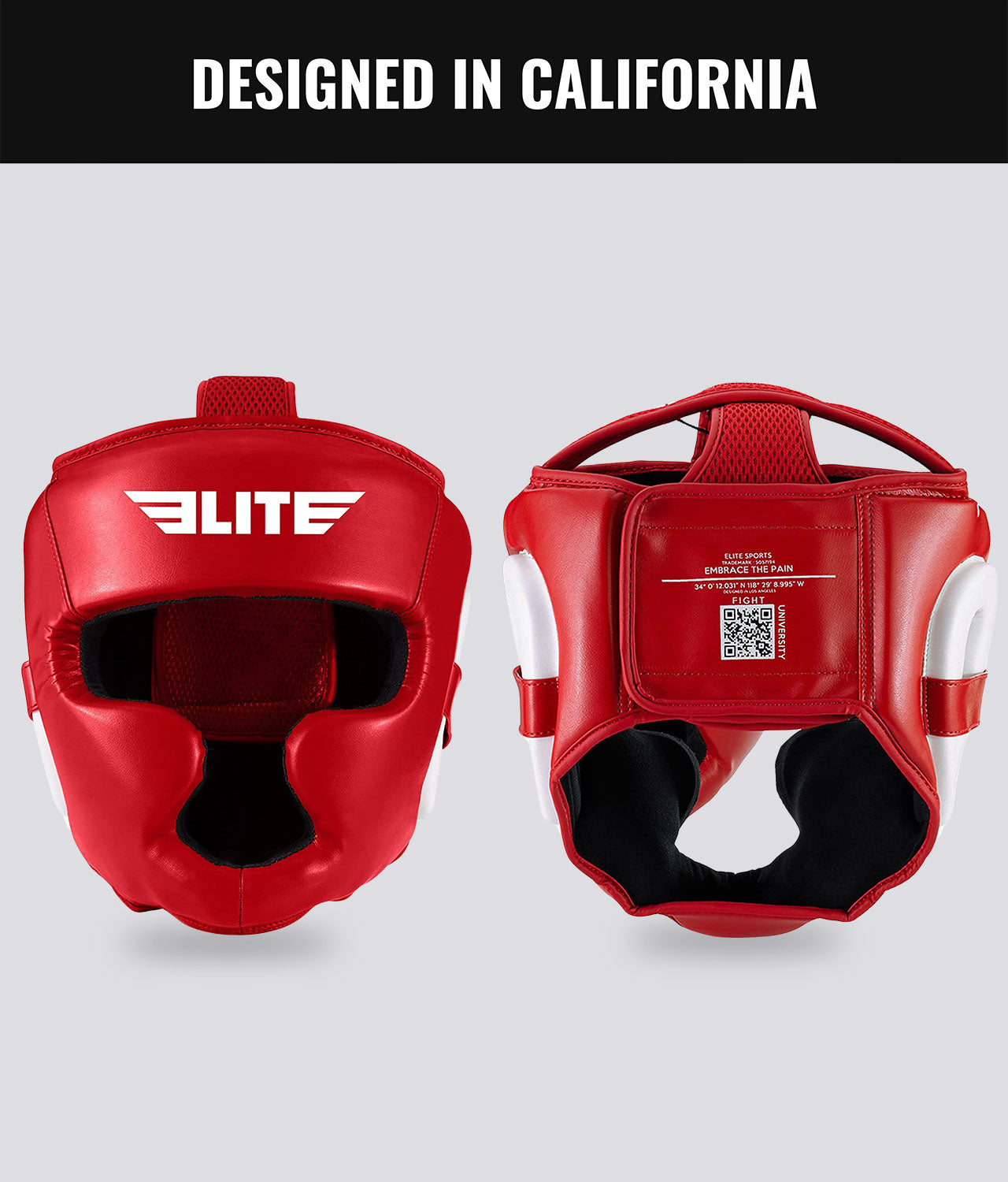 Elite Sports Adults' Red Muay Thai Headgear Designed In California