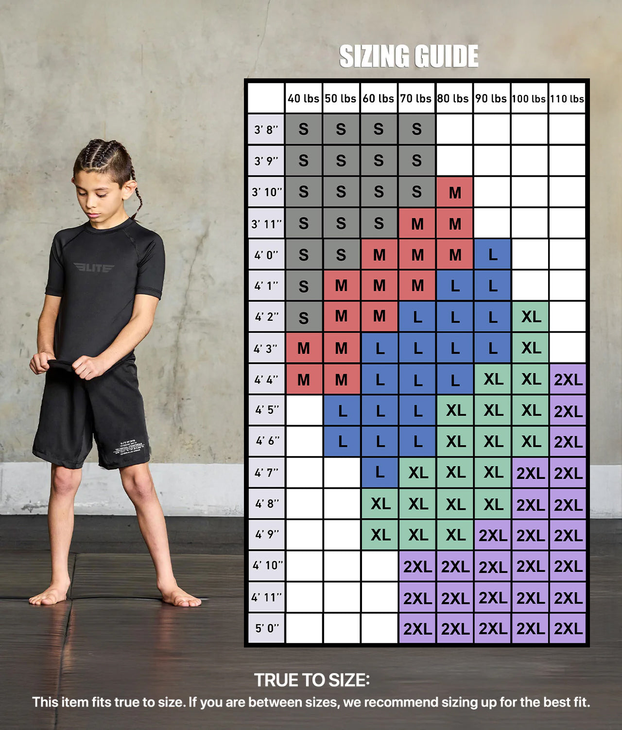 Kids' Standard Black Short Sleeve Muay Thai Rash Guard