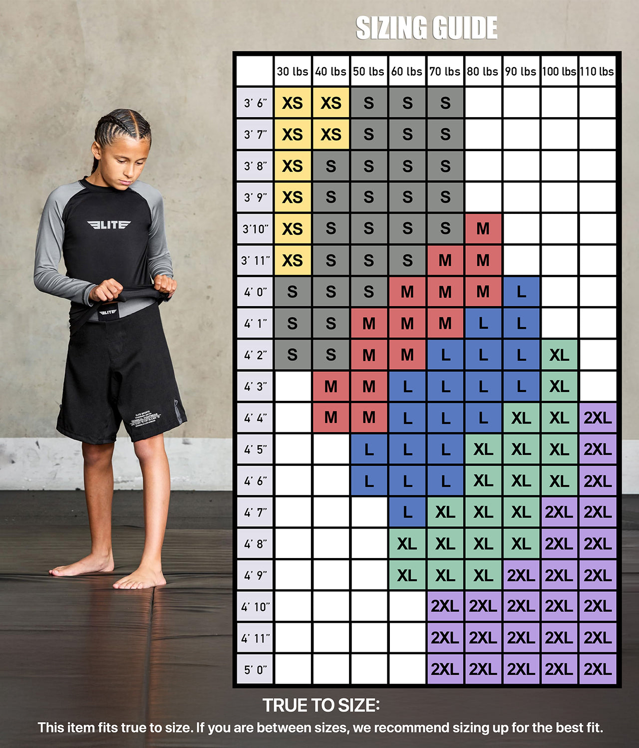 Kids' Standard Gray Long Sleeve MMA Rash Guard