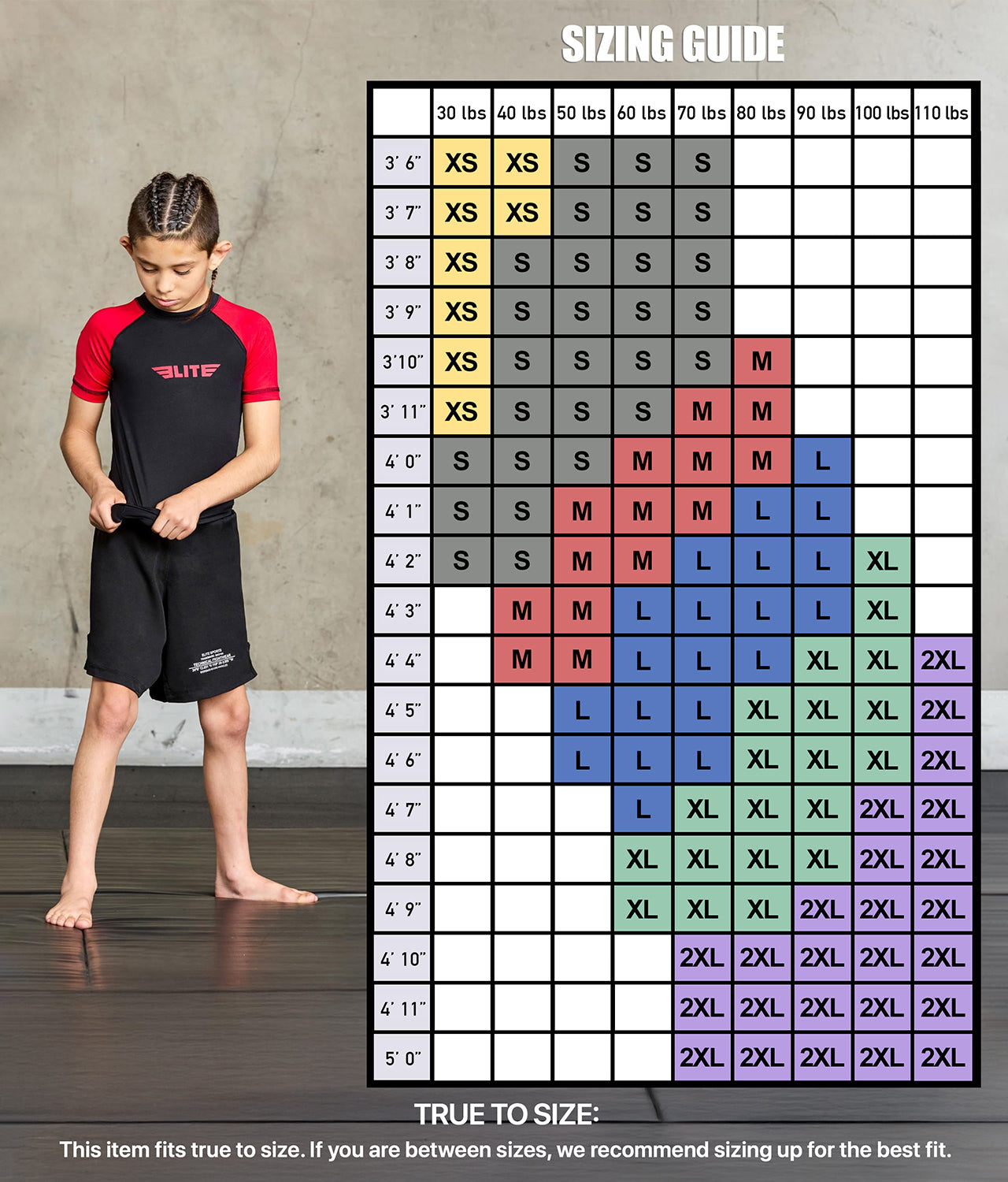 Kids' Standard Red Short Sleeve MMA Rash Guard