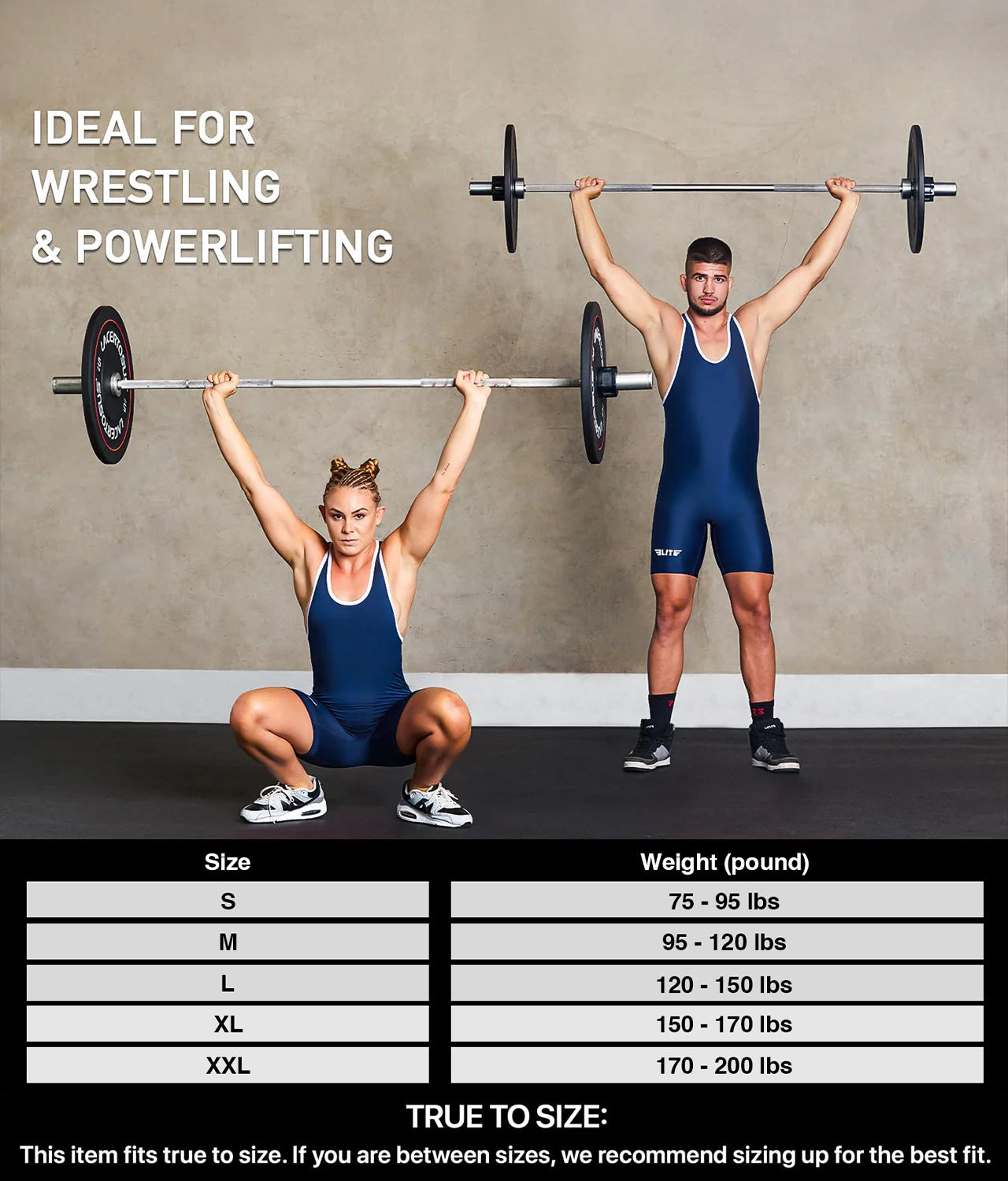 elite sports standard mens navy wrestling singlet sizing guide