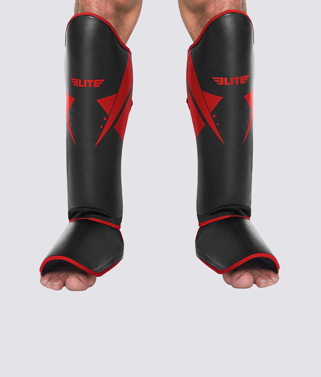 Elite Sports Adults' Star Red Wrestling Shin Guards Main View
