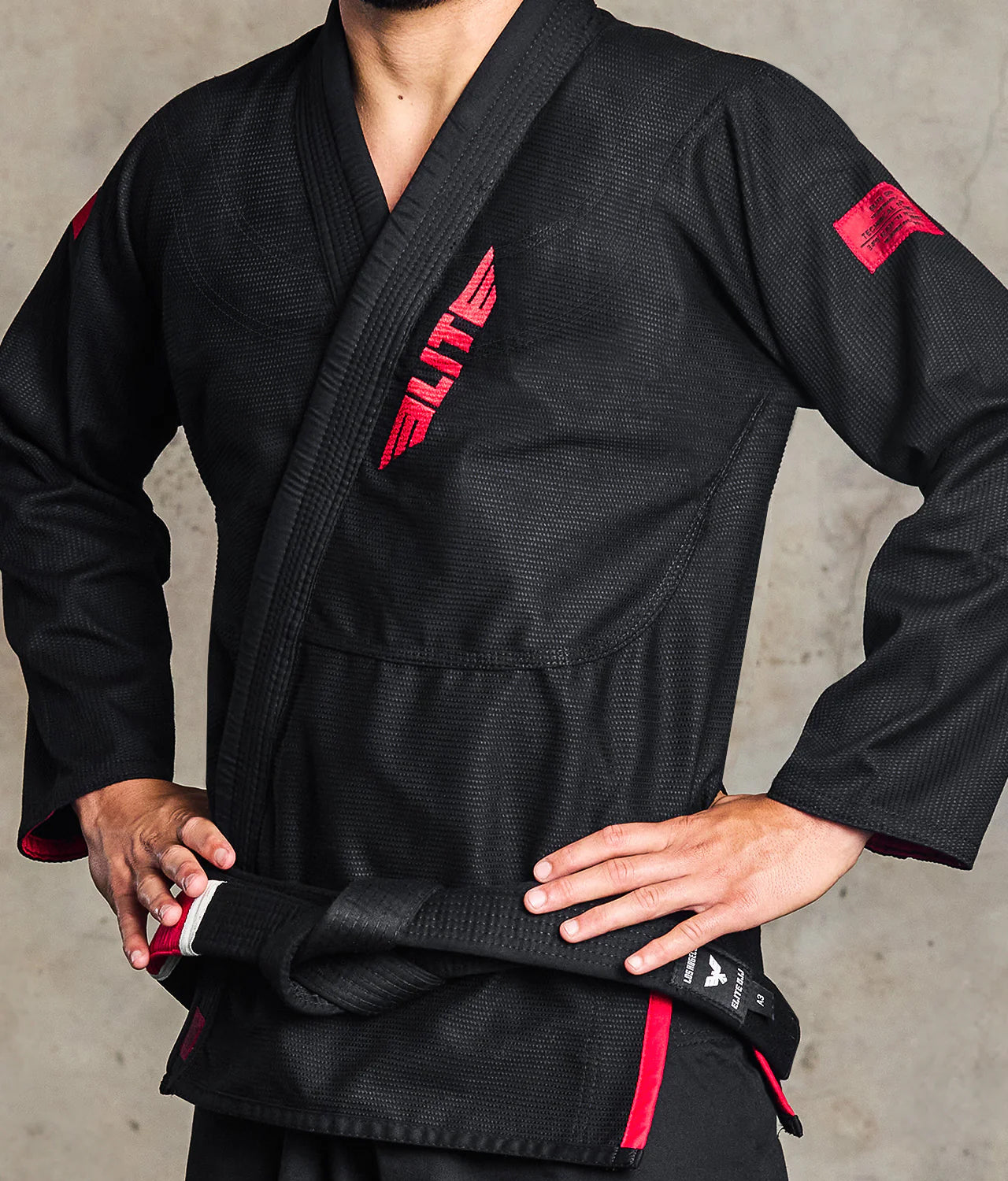 elitesports core black mens bjj gi jacket view