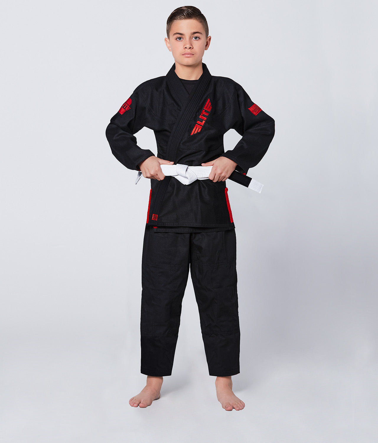 Elite Sports Kids' Core Black Brazilian Jiu Jitsu BJJ Gi with Pants