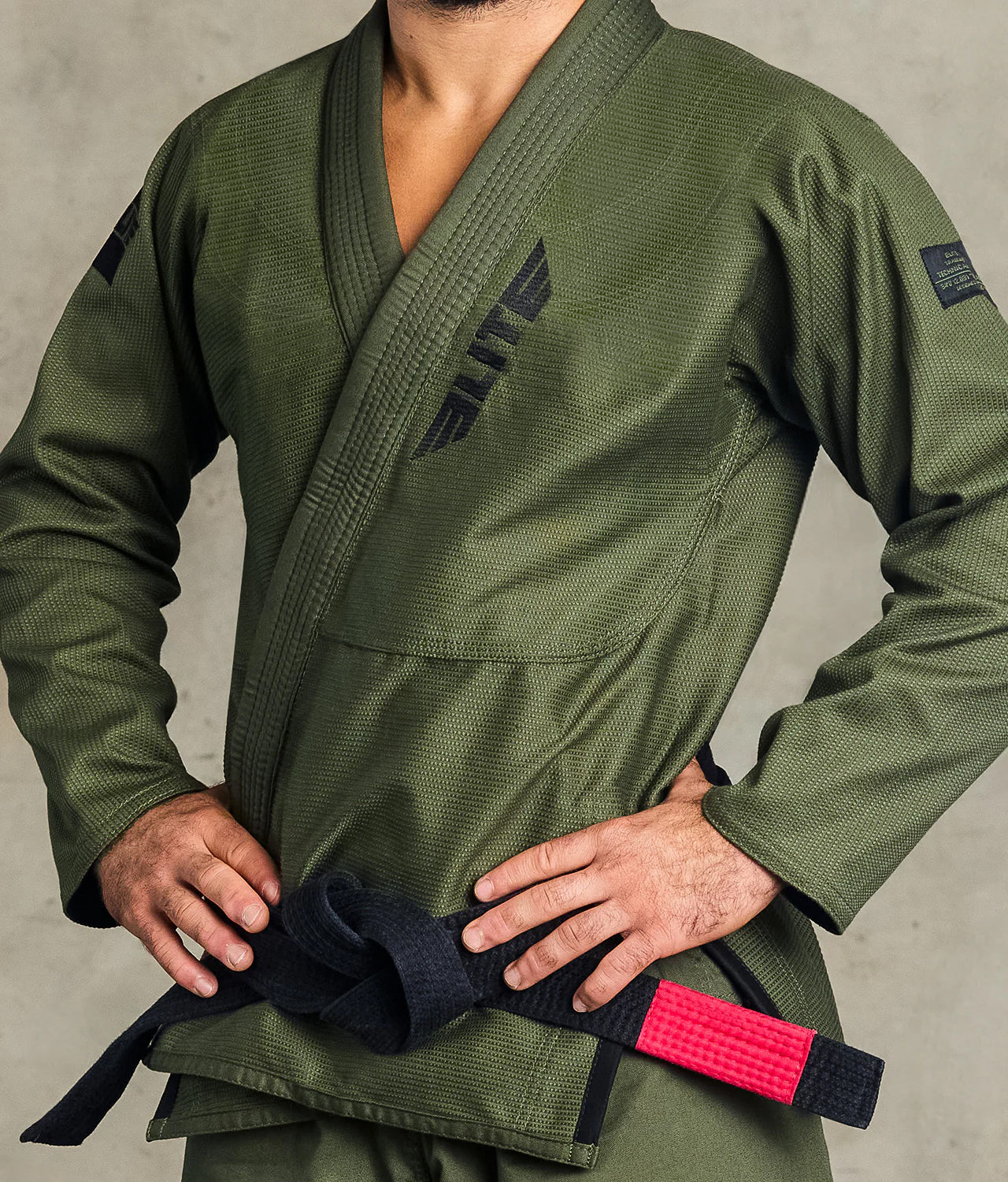 elitesports core military green mens bjj gi jacket view