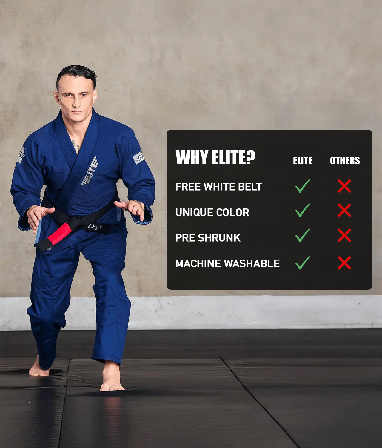 elite core navy mens bjj uniform technical features