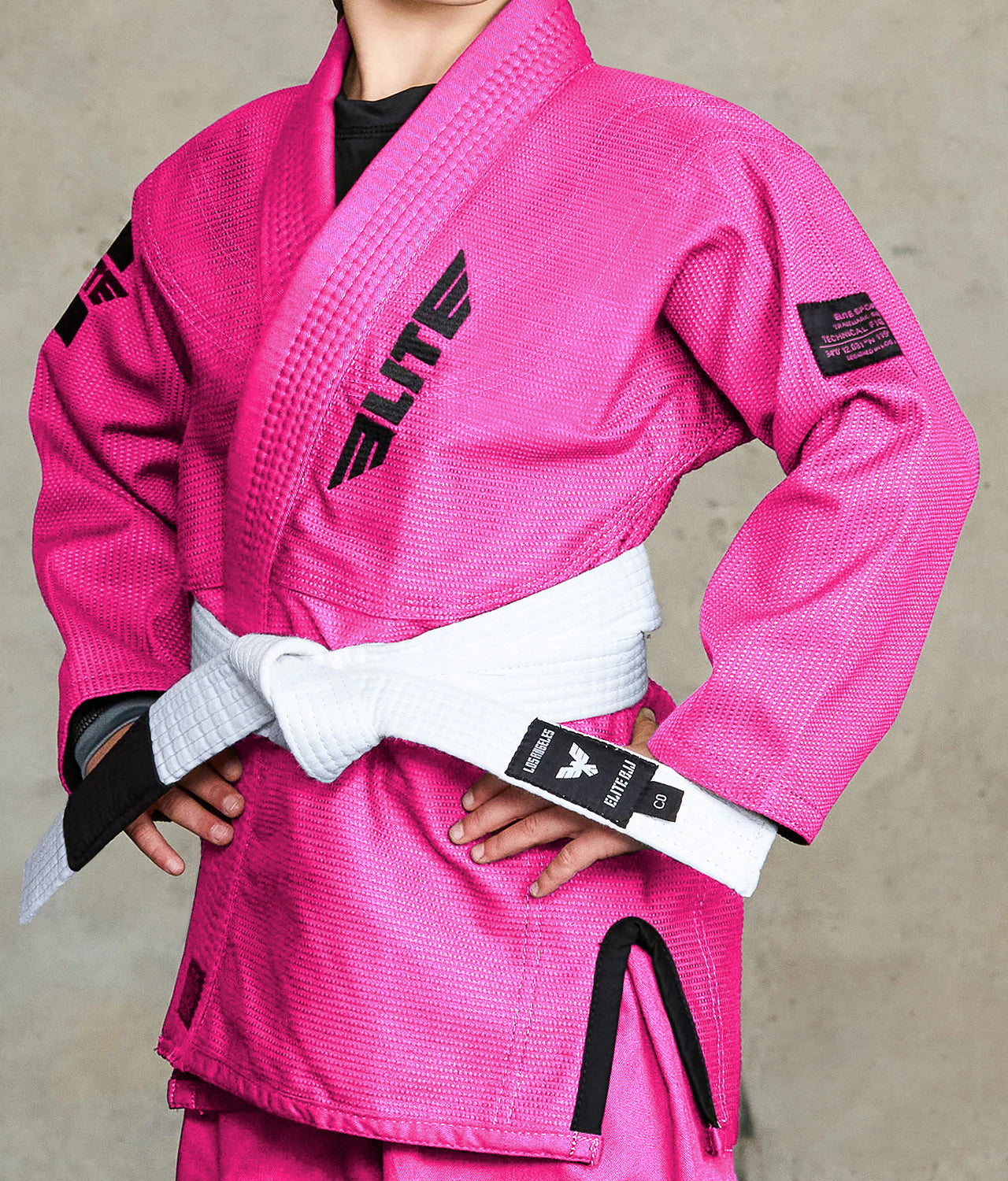 elite sports core pink girls bjj gi jacket view