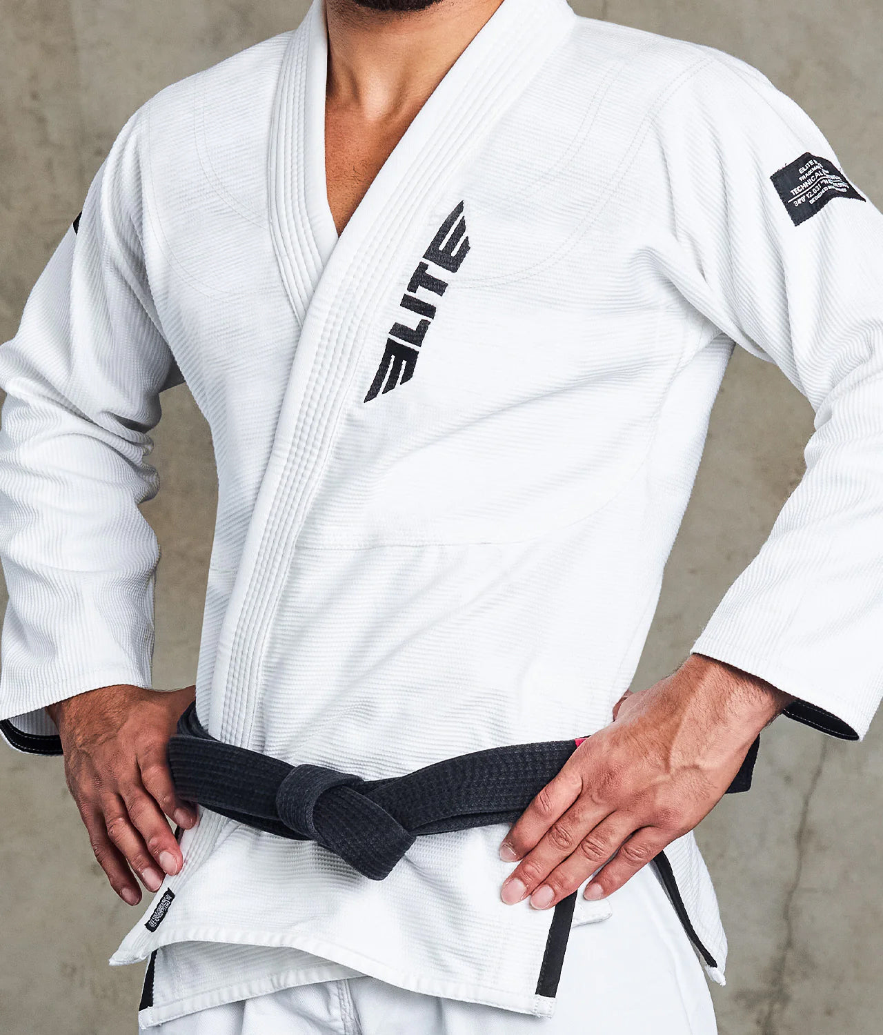 elitesports core white mens bjj gi jacket view