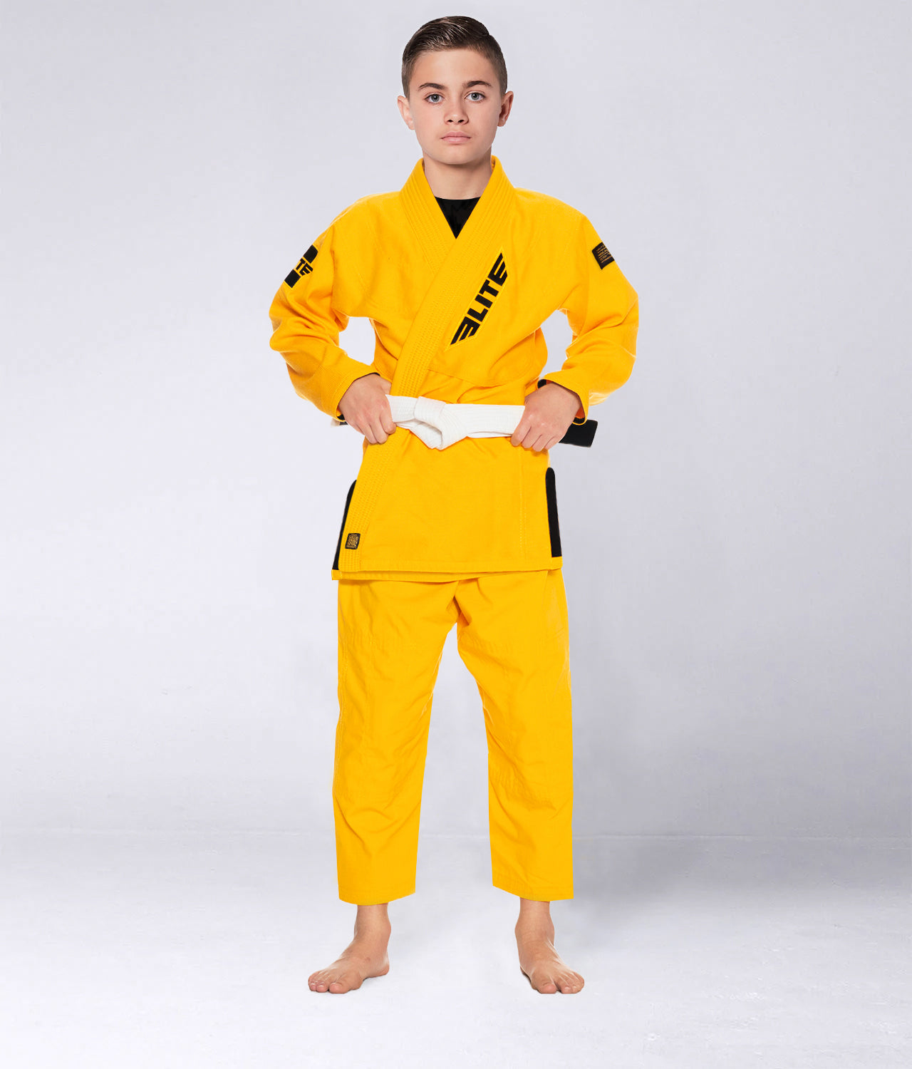 Elite Sports Kids' Core Yellow Brazilian Jiu Jitsu BJJ Gi with Pants