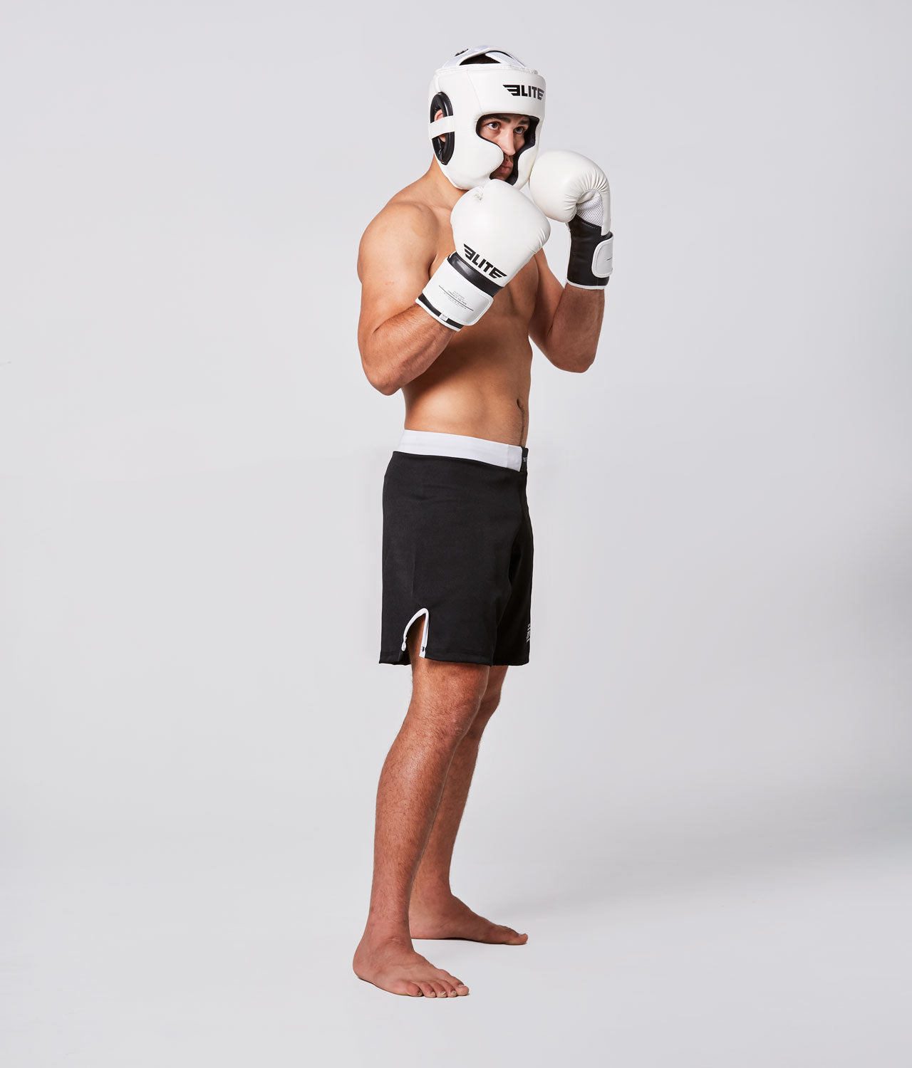 Elite Sports Adults' White Muay Thai Headgear  Full Look