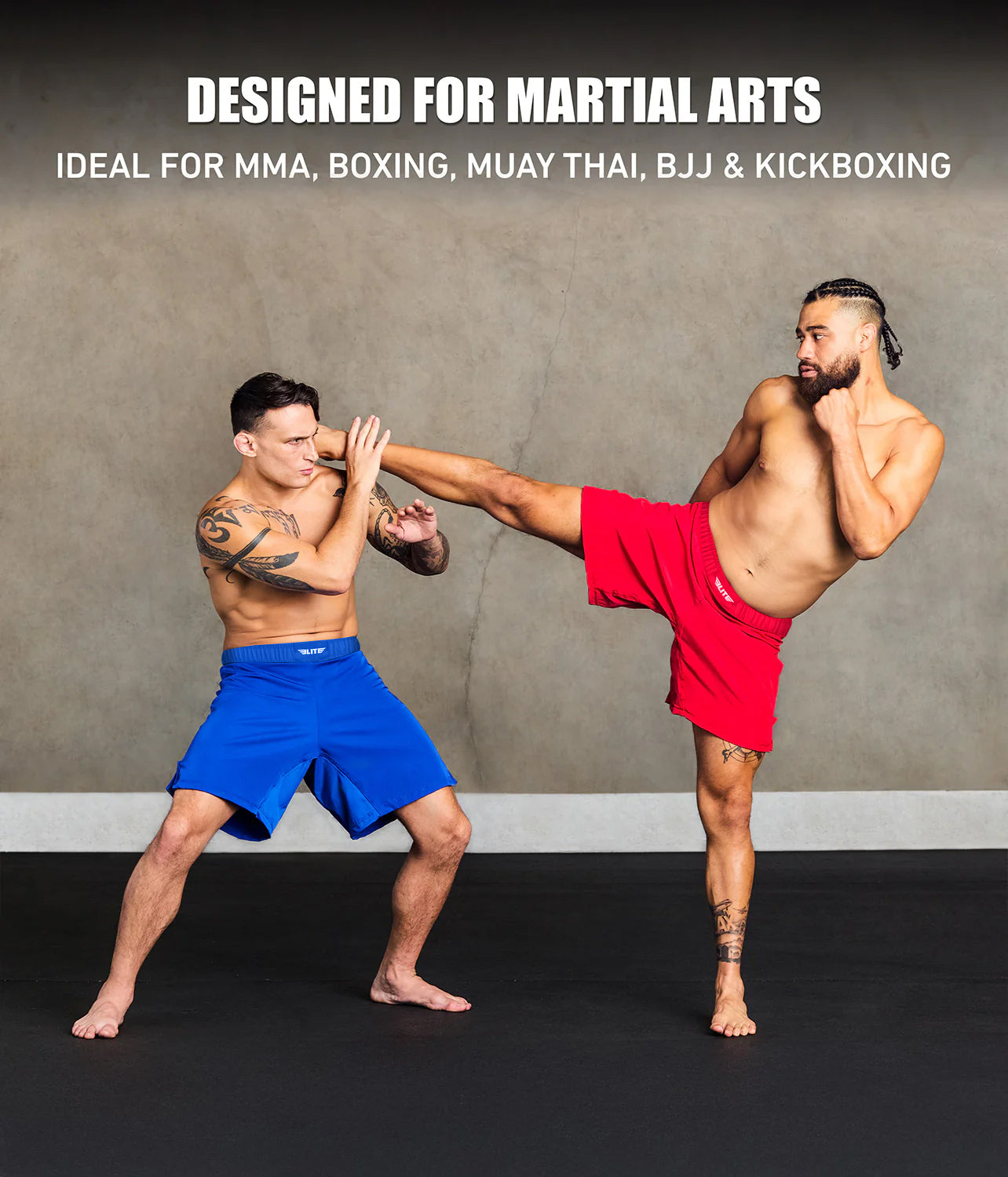 elite sports black jack series red adults all martial arts shorts