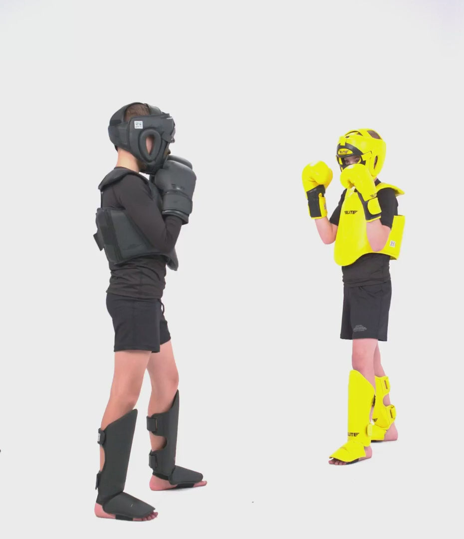 Kids' Plain Yellow Boxing Shin Guard : 7 to 10 Years Video