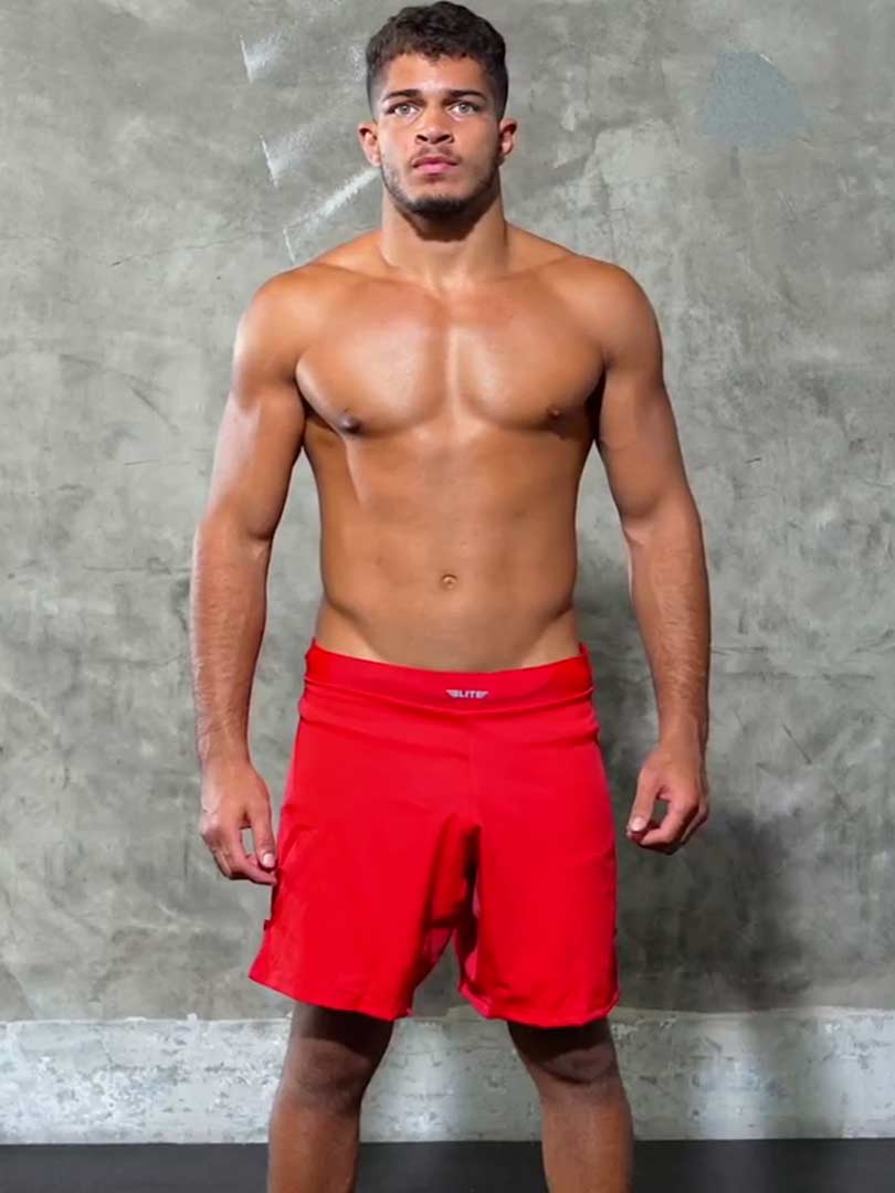 elite sports black jack series adult red brazilian jiu jitsu bjj no gi shorts demo video