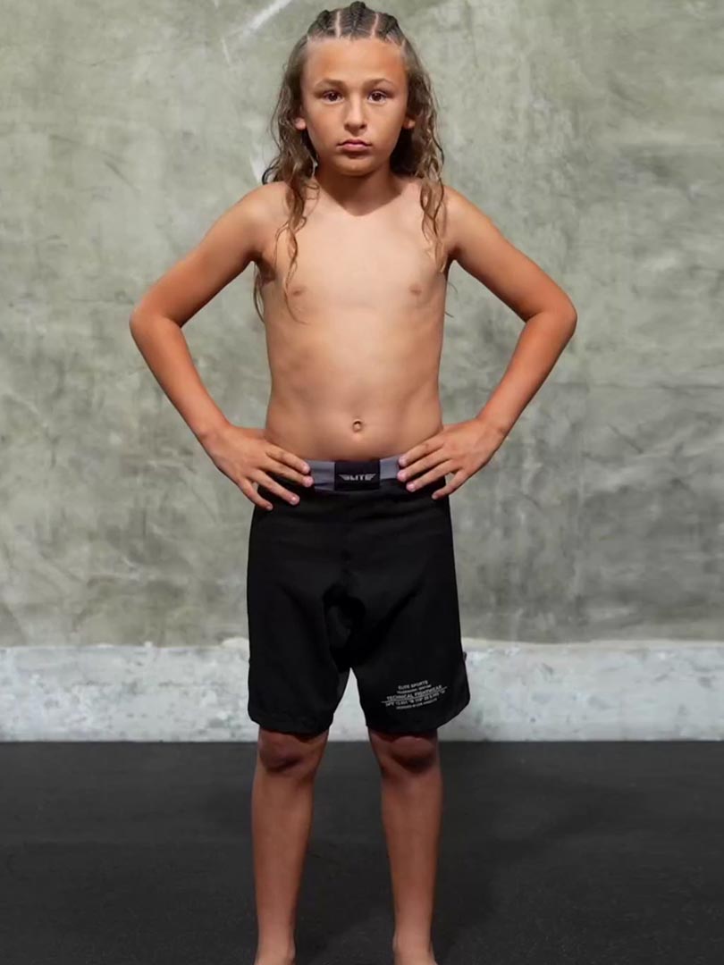 elite sports jack series gray kids bjj no gi shorts demo video
