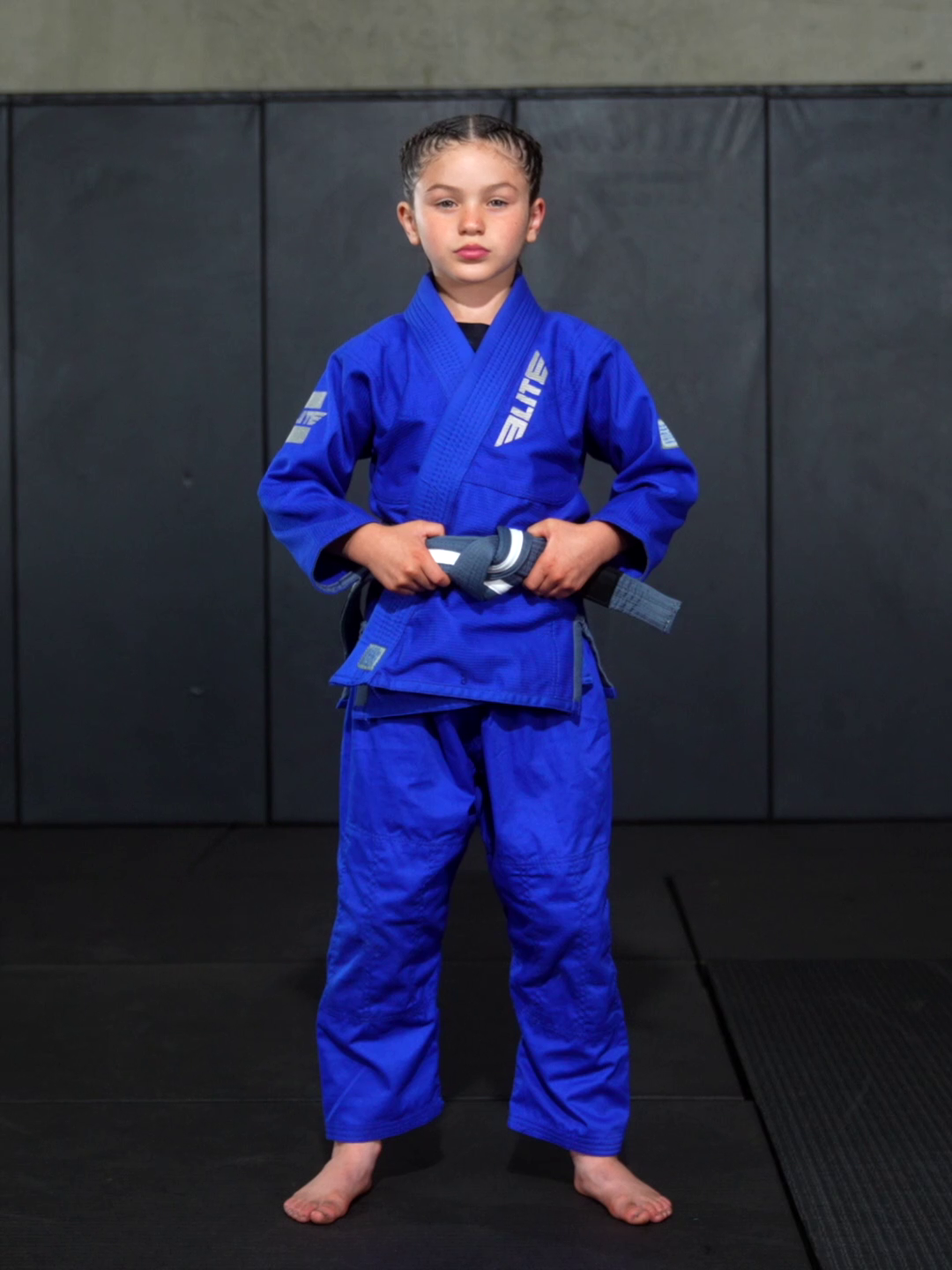 elite sports ultra light preshrunk blue kids brazilian jiu jitsu bjj gi with free belt demo video
