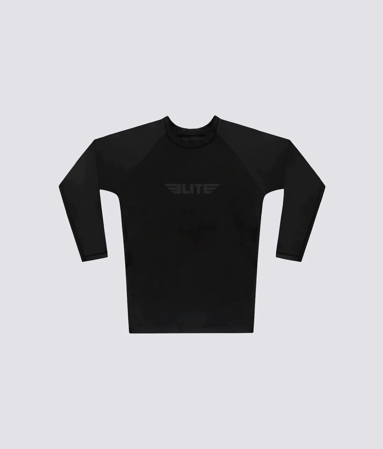 women's standard black long sleeve mma rash guard flat