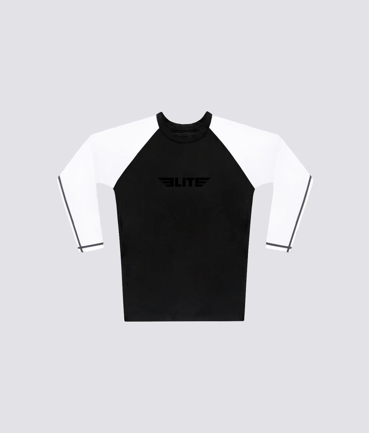 women's standard white long sleeve mma rash guard flat