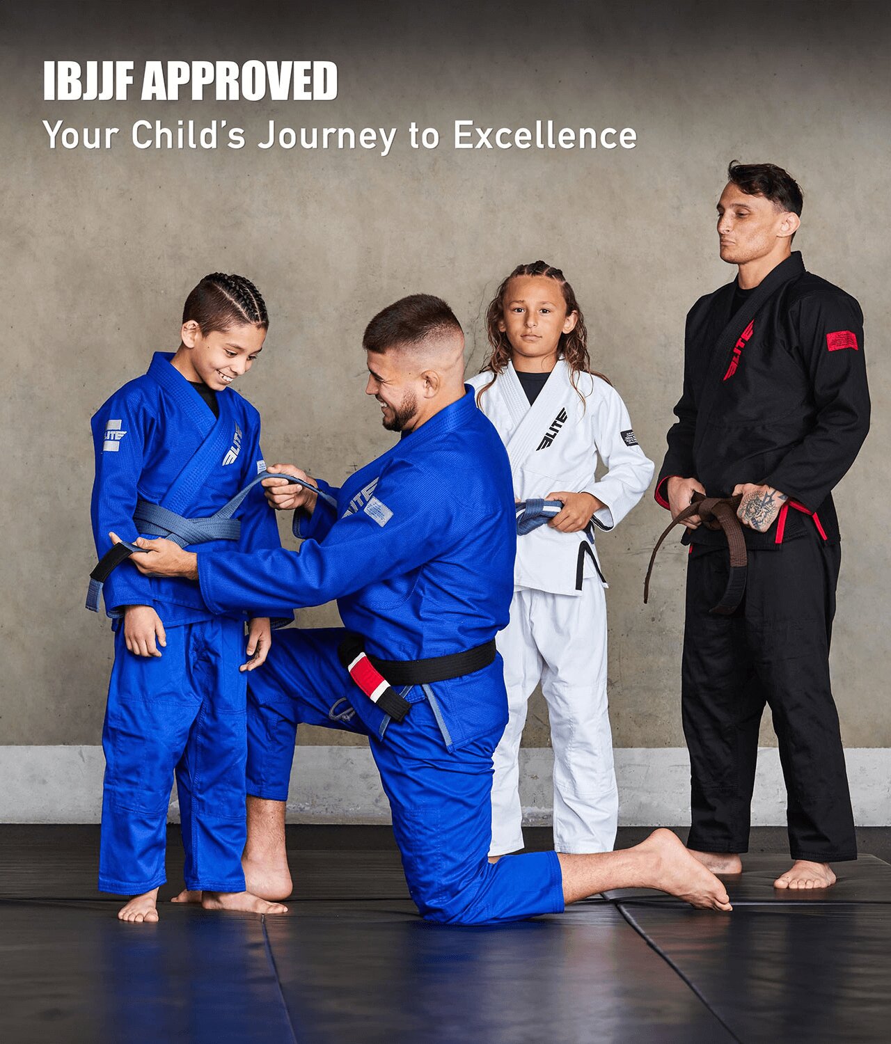 Core White/Black/Blue Brazilian Jiu Jitsu Kids BJJ Gi - (Pack of 3)