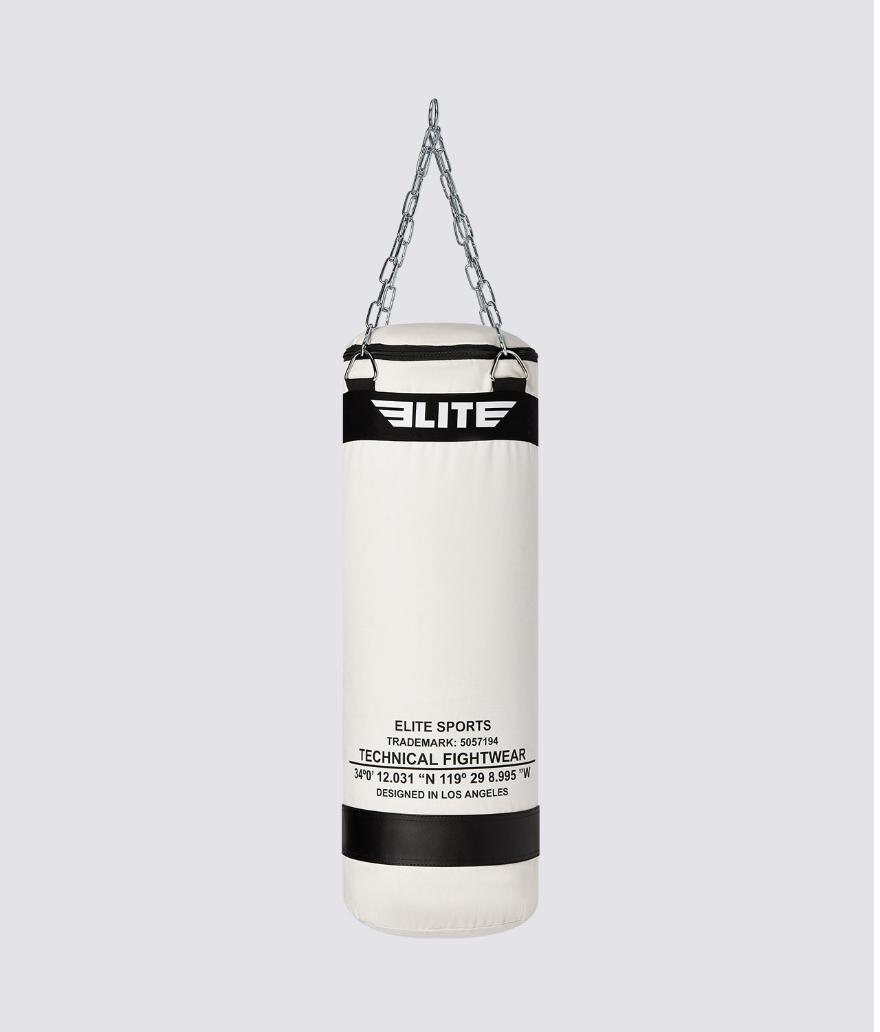 Elite Sports Canvas Punching Bag with Chains Raw Color Main View