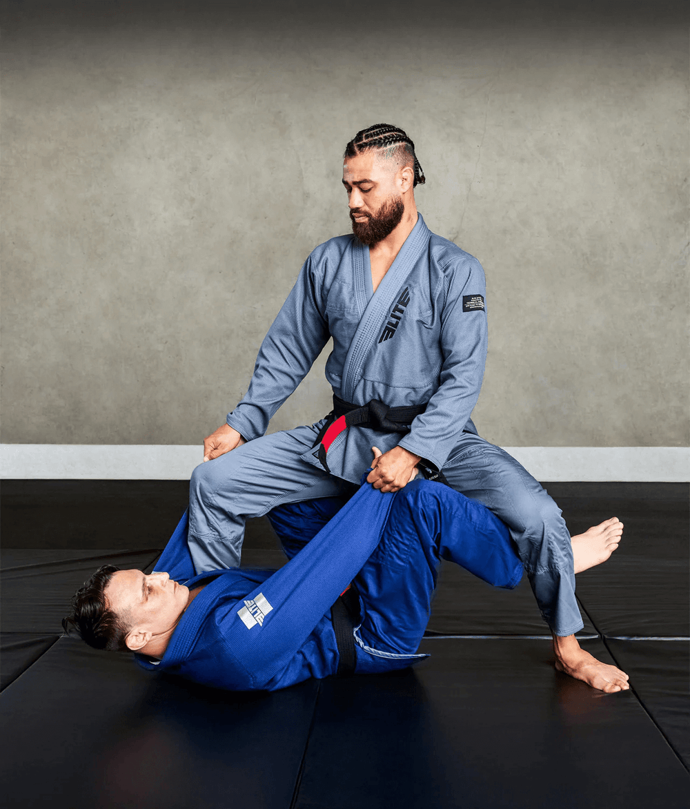 Elite Core Gray Mens BJJ Gi w/ Free Belt, Preshrunk Jiu Jitsu Gi