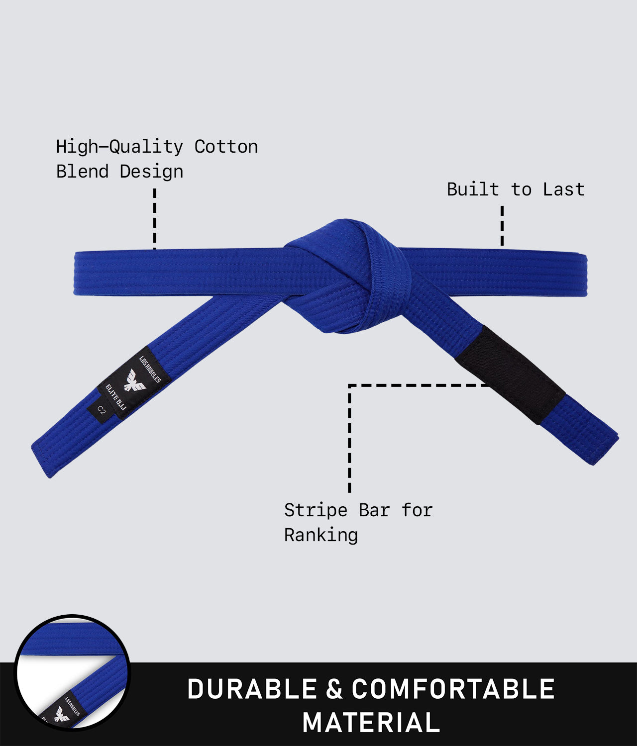 Elite Sports Adults' Jiu Jitsu BJJ Blue Belt Durable & Comfortable Material
