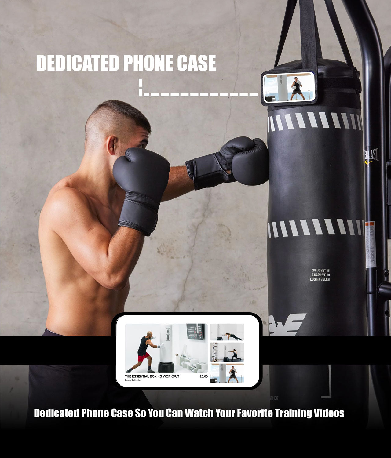 Elite Sports Adults 4 ft Essential Boxing Punching Bag Set Dedicated PhoneCase
