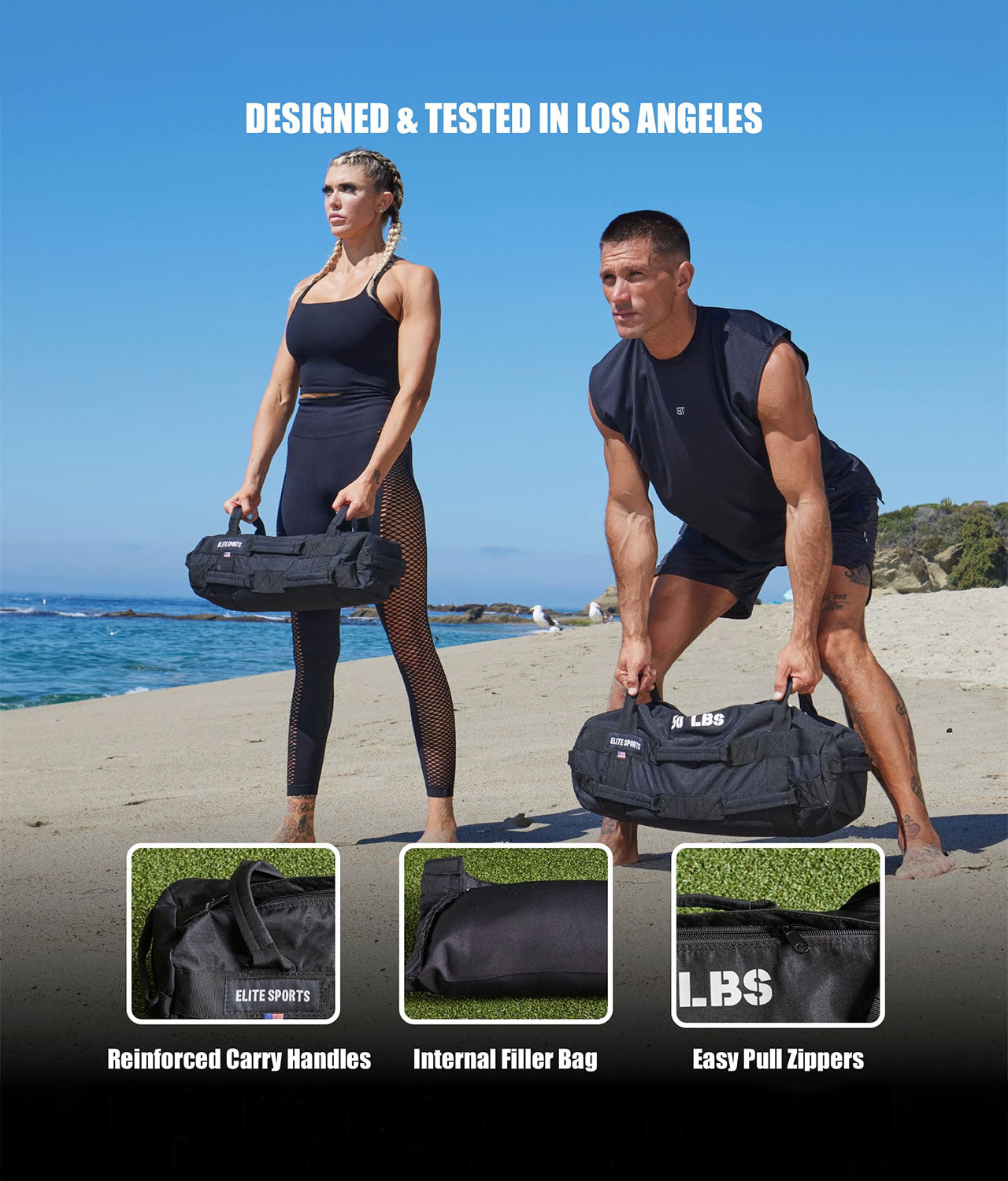 Core Duffel Workout Sandbag 25 lbs Elite Sports