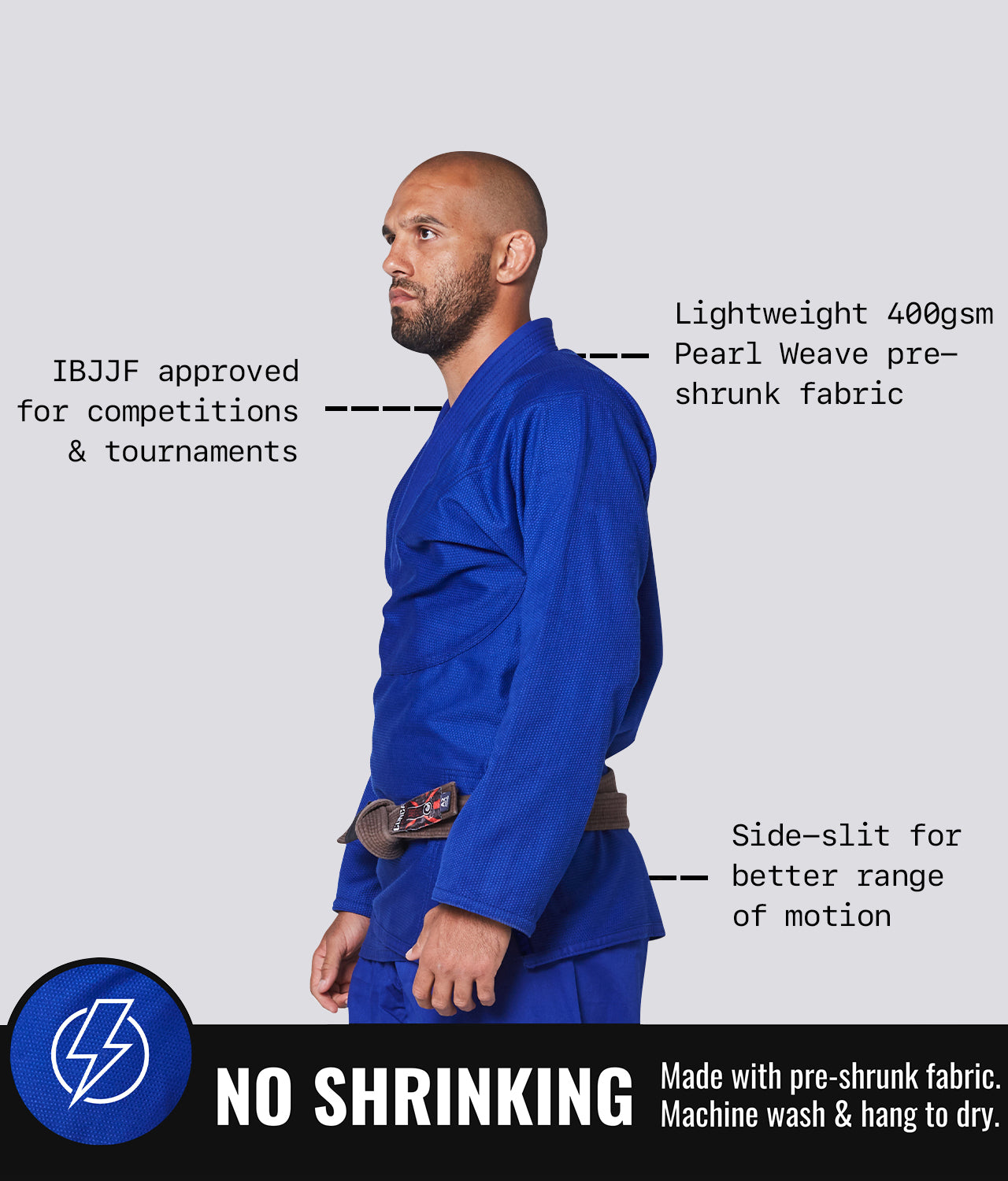 Elite Sports Men's Essential Blue Brazilian Jiu Jitsu BJJ Gi Preshrunk