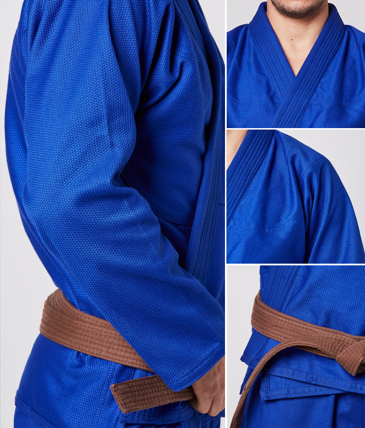 Elite Sports Men's Essential Blue Brazilian Jiu Jitsu BJJ Gi Detailed View