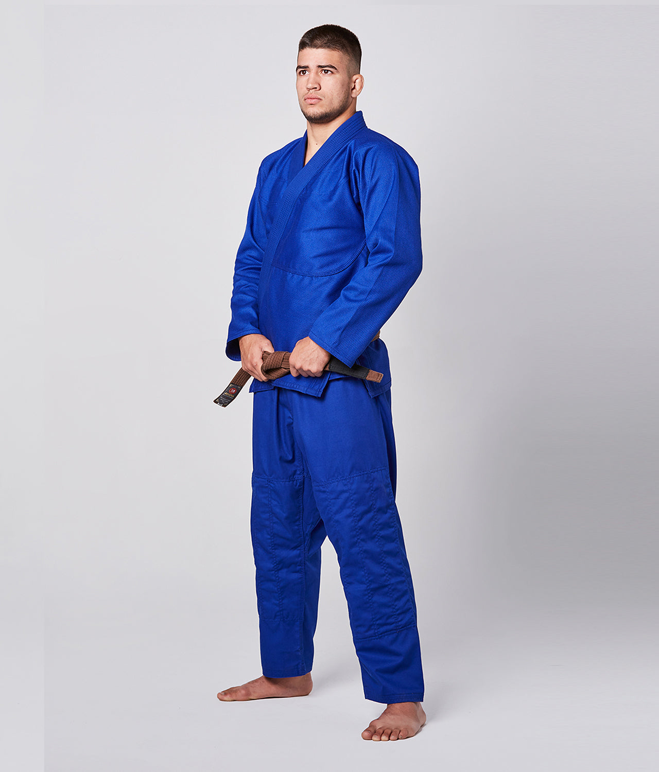 Elite Sports Men's Essential Blue Brazilian Jiu Jitsu BJJ Gi Side View